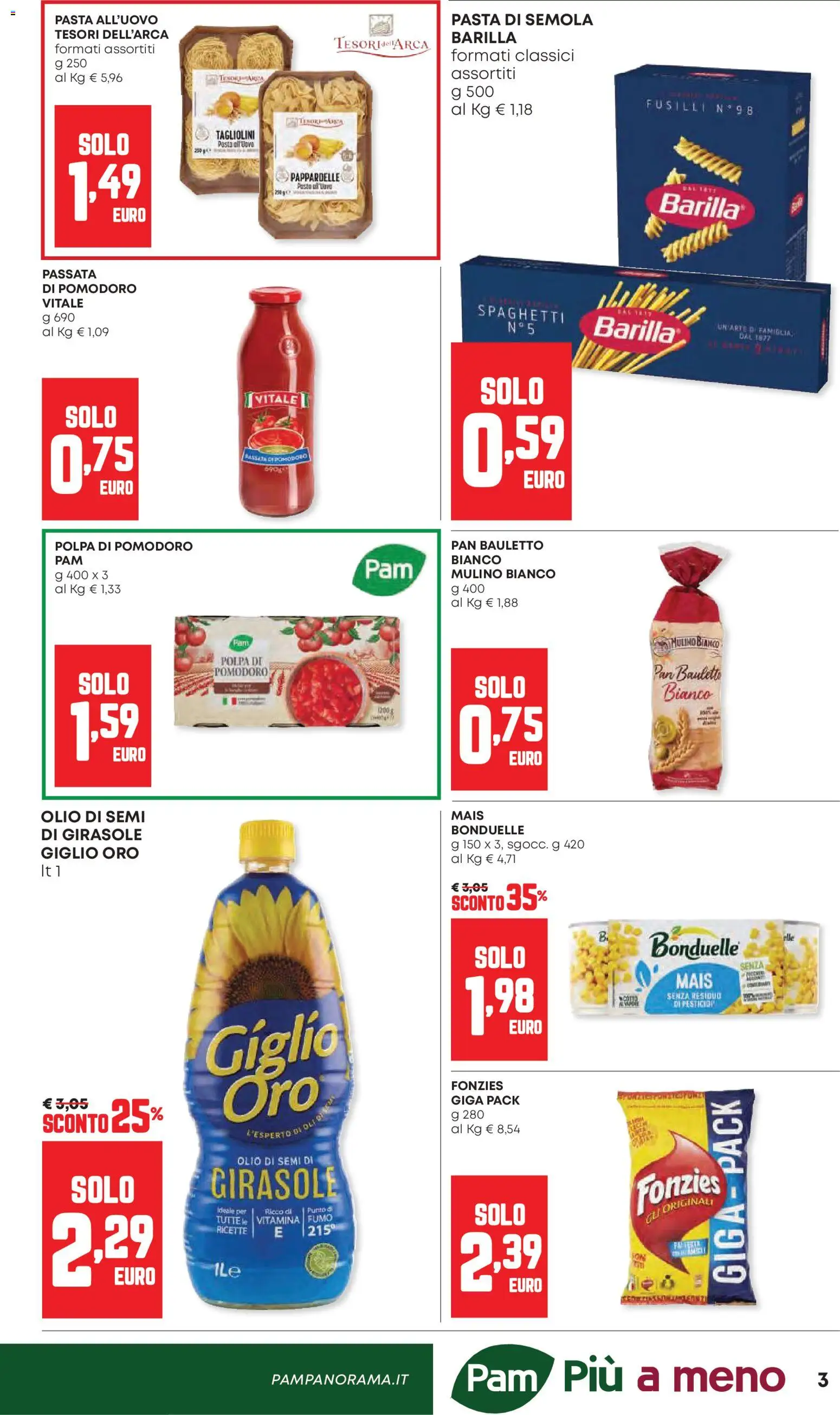 Volantino Panorama del 23.04.2026 | Pagina: 3 | Prodotti: Pomodoro, Pasta, Fusilli, Mais