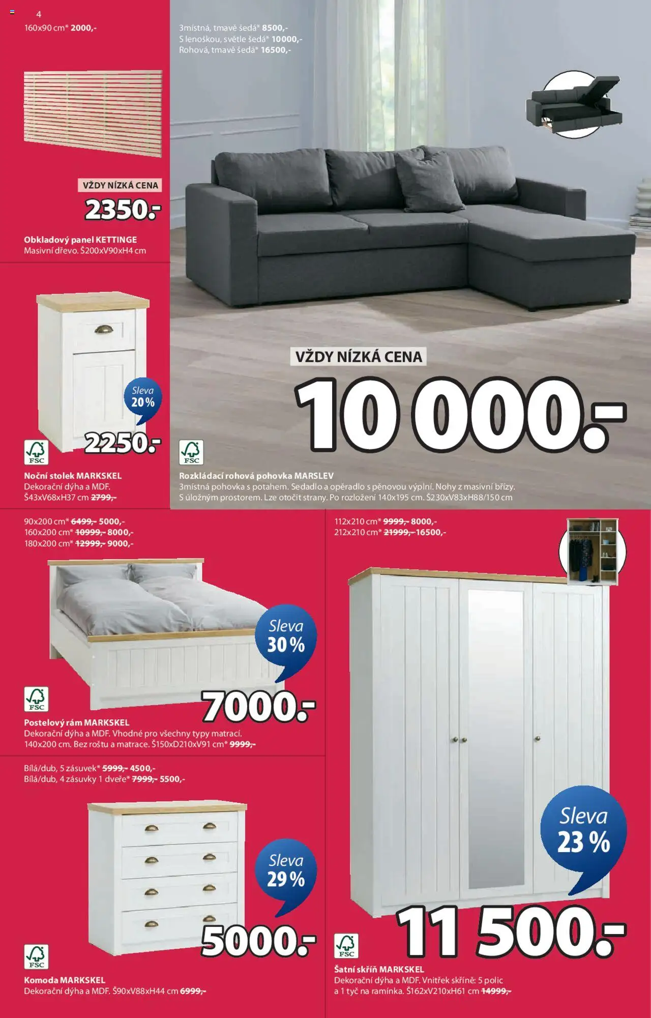 JYSK leták od 02.07.2025 | Strana: 4 | Produkty: Skříně, Šatní skříň, Pohovka, Skříň