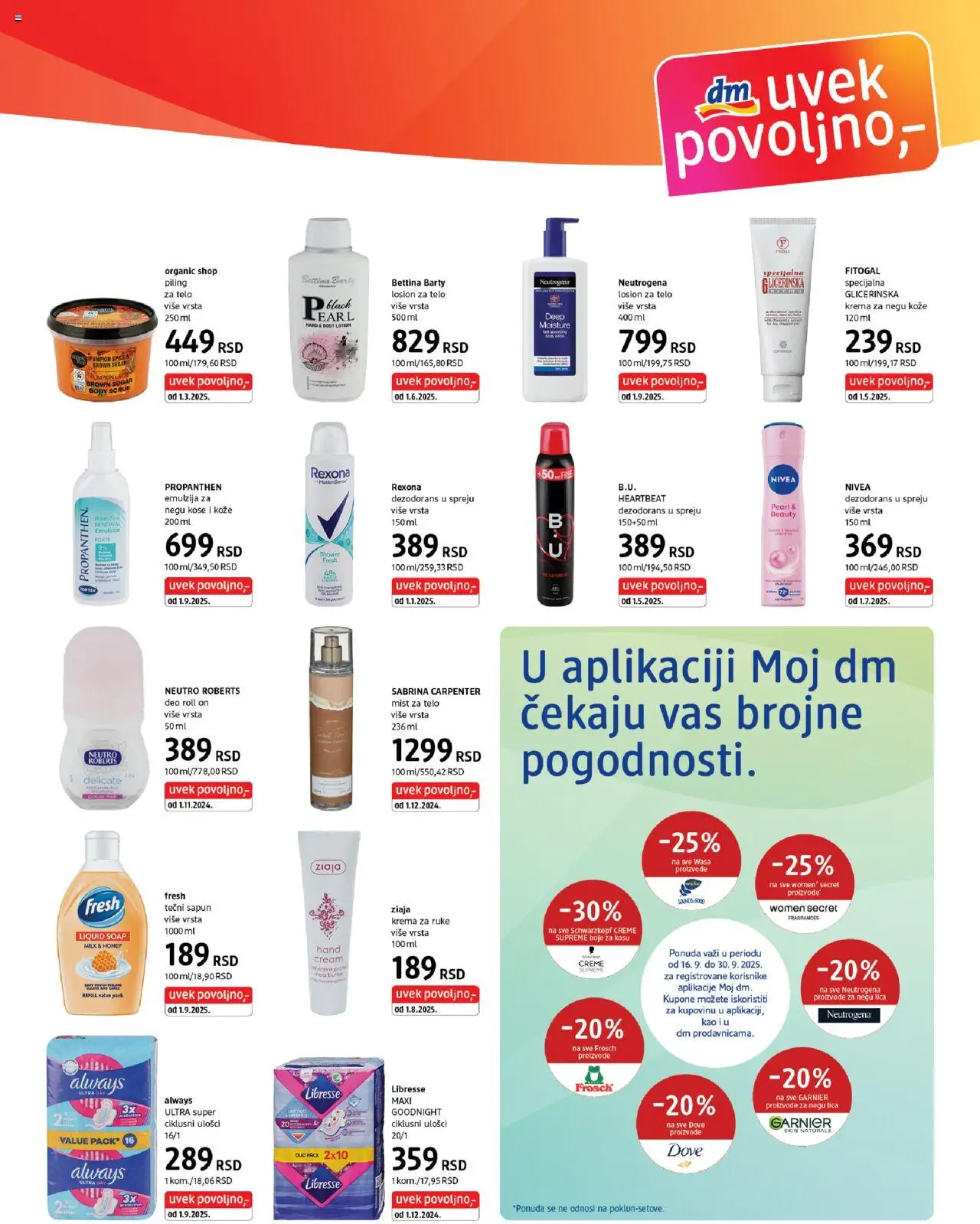 DM Drogerie katalog - važi od 16.09.2025 | Strana: 5 | Proizvode: Tečni sapun, Garnier, Nivea, Dezodorans