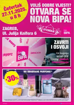 Bipa - Letak otvorenja Zagreb - Pregled kataloga iz trgovine Bipa, vrijedi od 27.11.2025