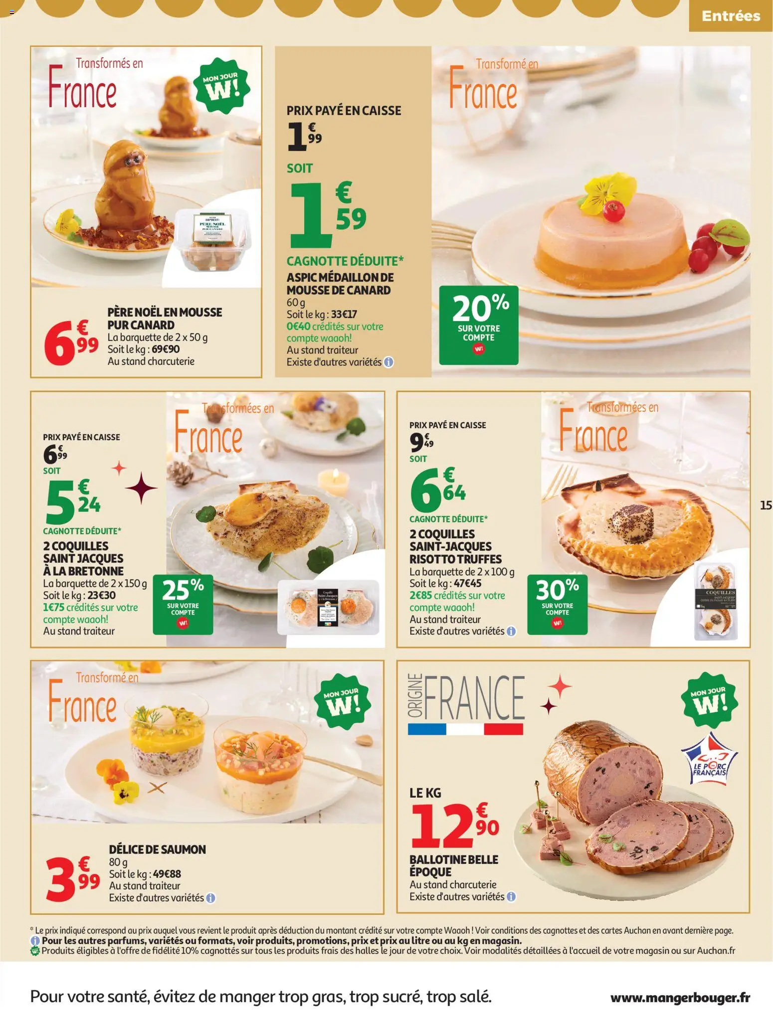 {H1} | Page: 15 | Produits: Mousse, Porc, Saumon