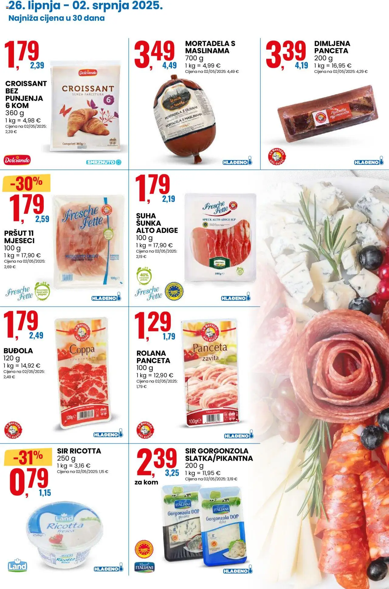 Eurospin katalog | vrijedi od 26.06.2025 | Stranica: 5 | Proizvodi: Sir, Šunka, Pršut, Panceta