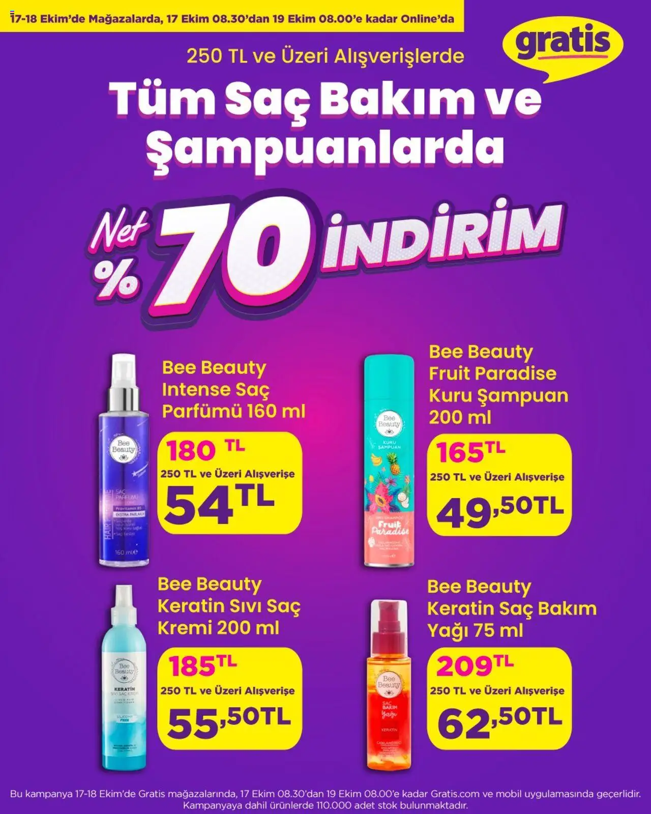 Gratis İndirim - 17.10.2025 tarihinden itibaren geçerlidir | Sayfa: 6 | Ürünler: Şampuan, Krem, Kuru şampuan