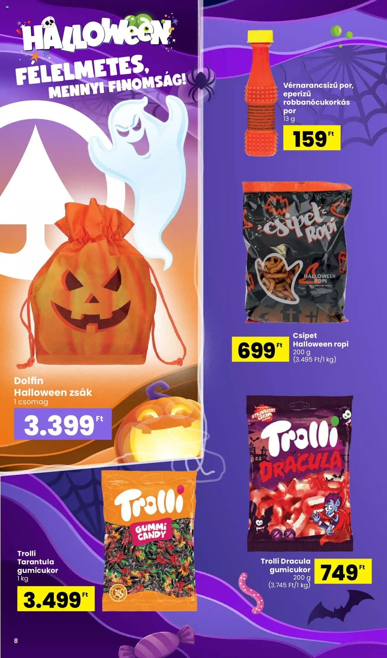 Spar akciós ujság - amely érvényes a következő dátumtól: 02.10.2025 | Oldal: 8 | Termékek: Gumicukor, Ropi