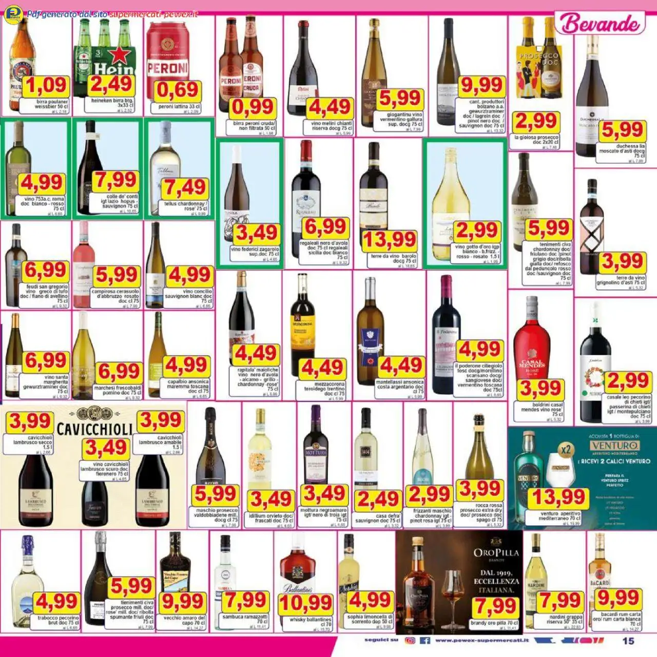 Volantino Pewex del 17.09.2025 | Pagina: 15 | Prodotti: Birra, Whisky, Vino, Spumante