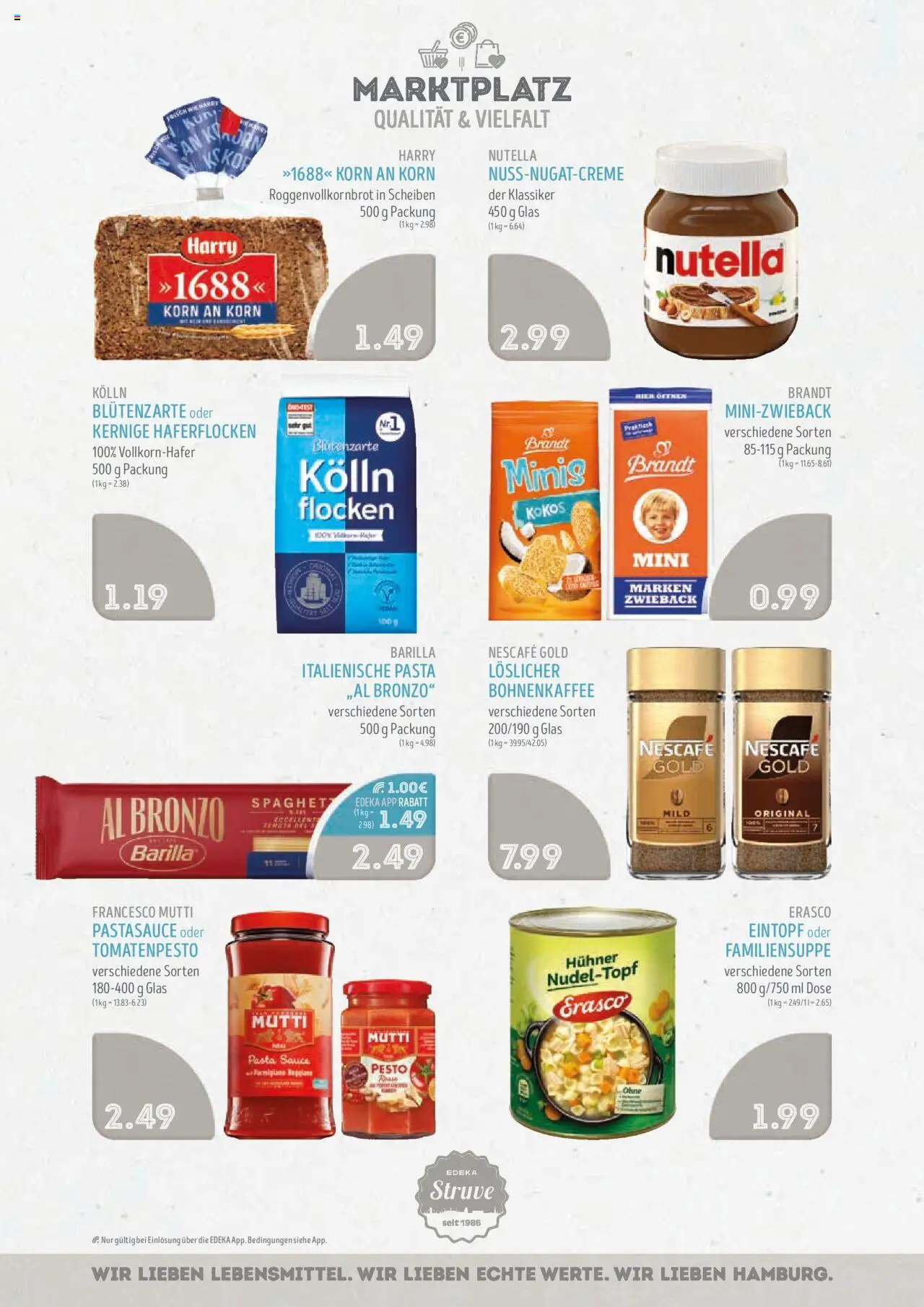 Edeka Struve Prospekt 	 - gültig ab dem 25.08.2025 | Seite: 10 | Produkte: Barilla, Nutella, Erasco, Flocken