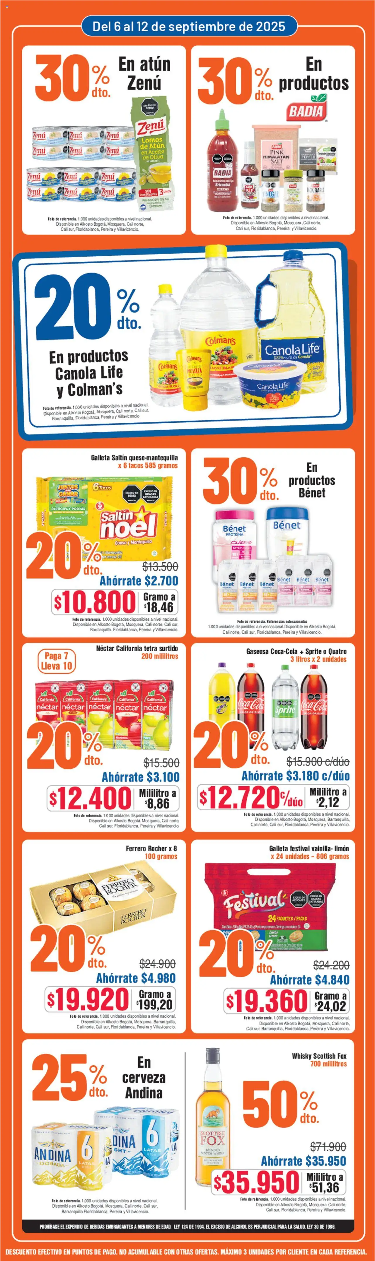 Alkosto folleto │ válido desde el 06.09.2025 | Página: 3 | Productos: Cerveza, Πρίζες, Συσκευή ροής, Néctar
