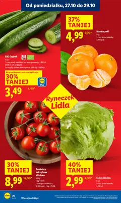 Pogląd oferty "Pomidory koktajlowe kiściowe, 500 g, 1 kg = 17,98" - ważna od 27.10.2025 | Strona: 22 | Produkty: Pomidory, Mandarynki
