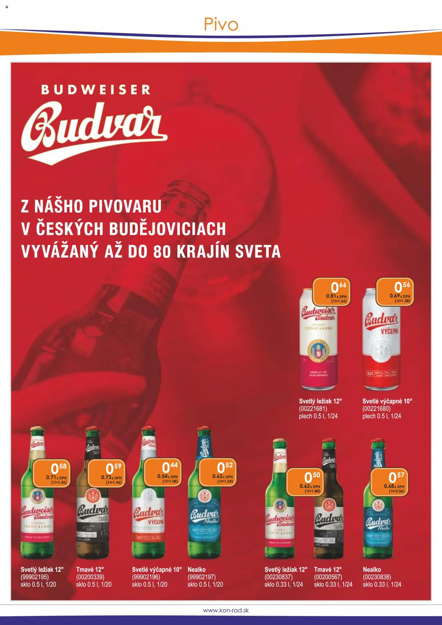 Nové KON - RAD akcie – leták je platný od 01.12.2025 | Strana: 30 | Produkty: Pivo, Budvar