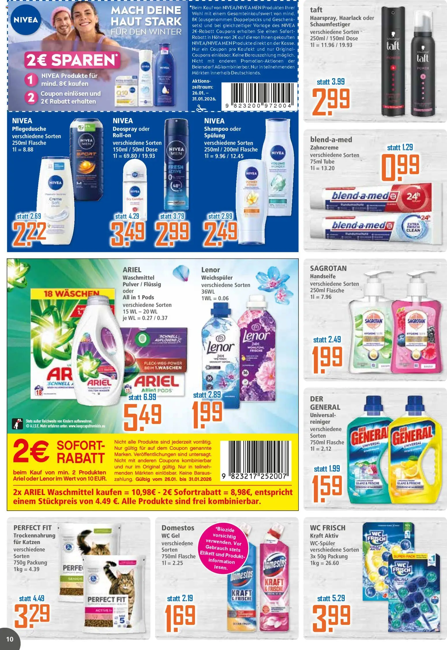 Klaas & Kock Prospekt 	 – gültig ab 26.01.2026 | Seite: 10 | Produkte: Ariel, Spülung, Wc frisch, Deospray
