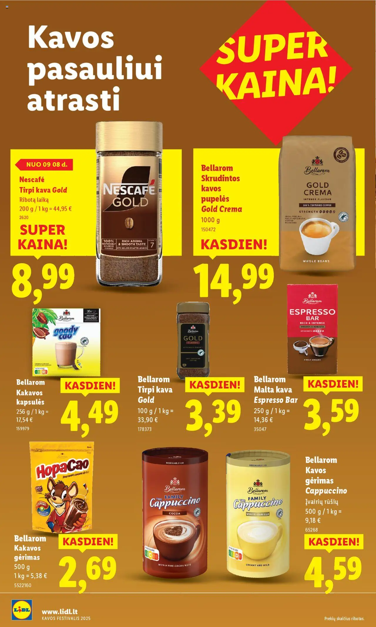 LIDL akcijos nuo 08.09.2025 | Puslapis: 10 | Prekių: Pupelės, Kava