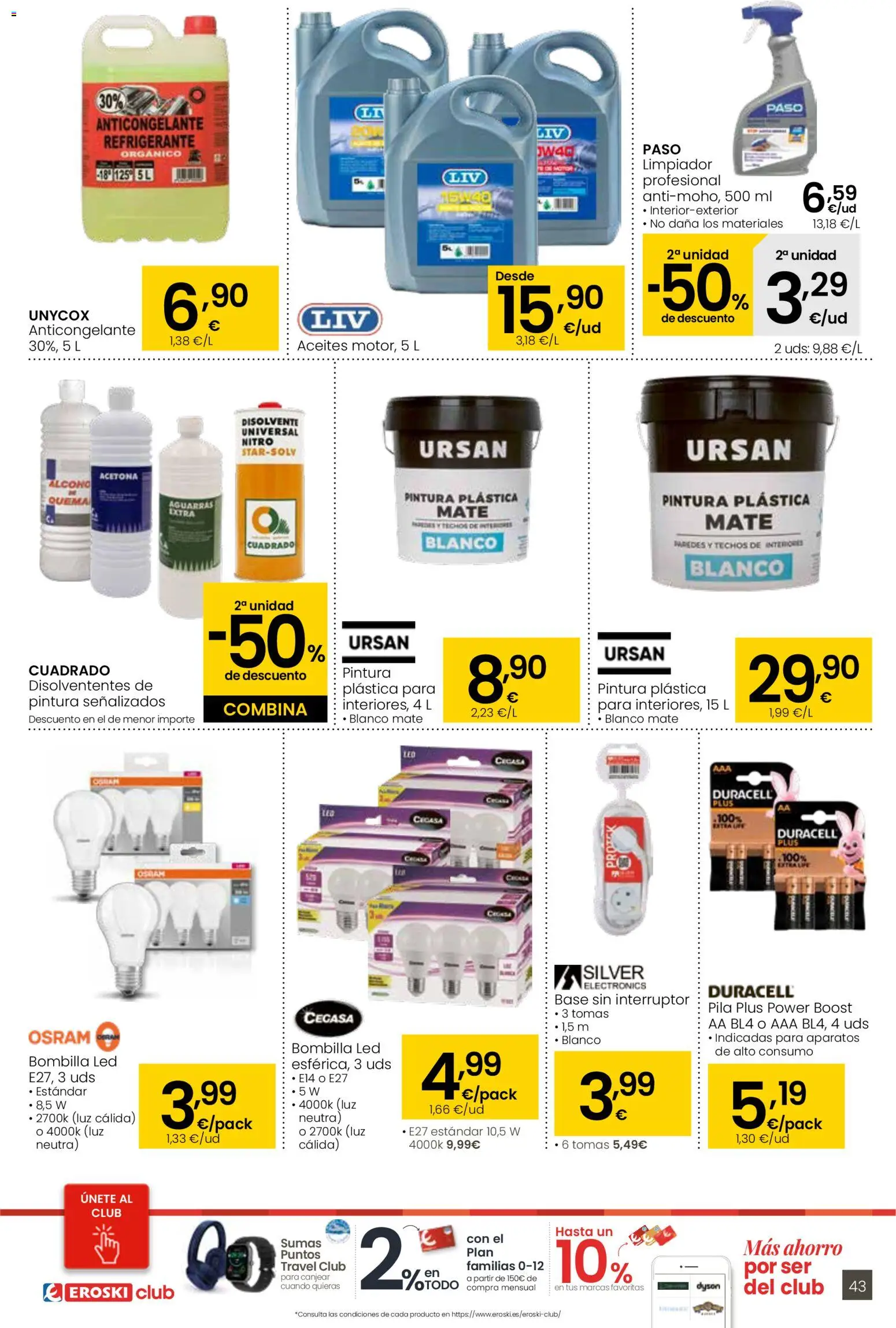 Eroski - Siempre a buen precio  │ válido desde el 12.02.2026 | Página: 43 | Productos: Pintura plástica, Bombilla