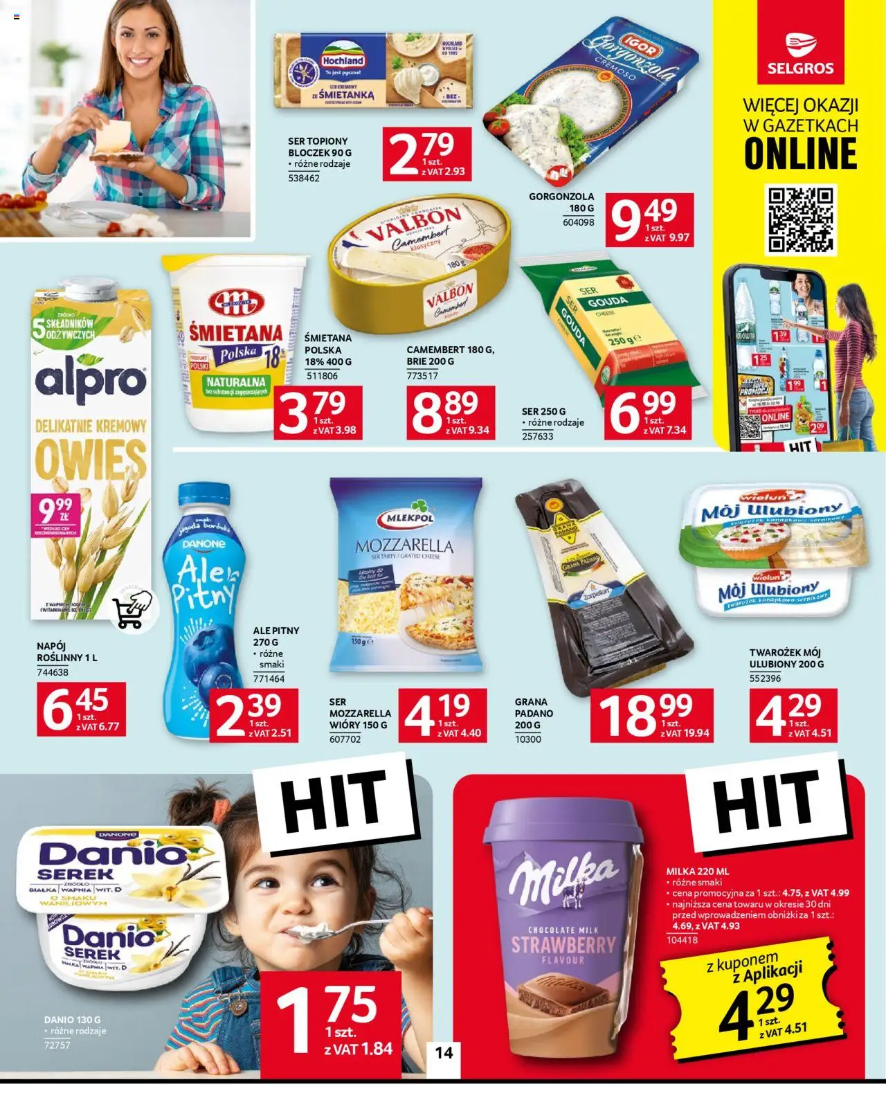 Selgros cash&carry Gazetka od 09.10.2025 | Strona: 14 | Produkty: Milka, Ser, Mozzarella, Twarożek