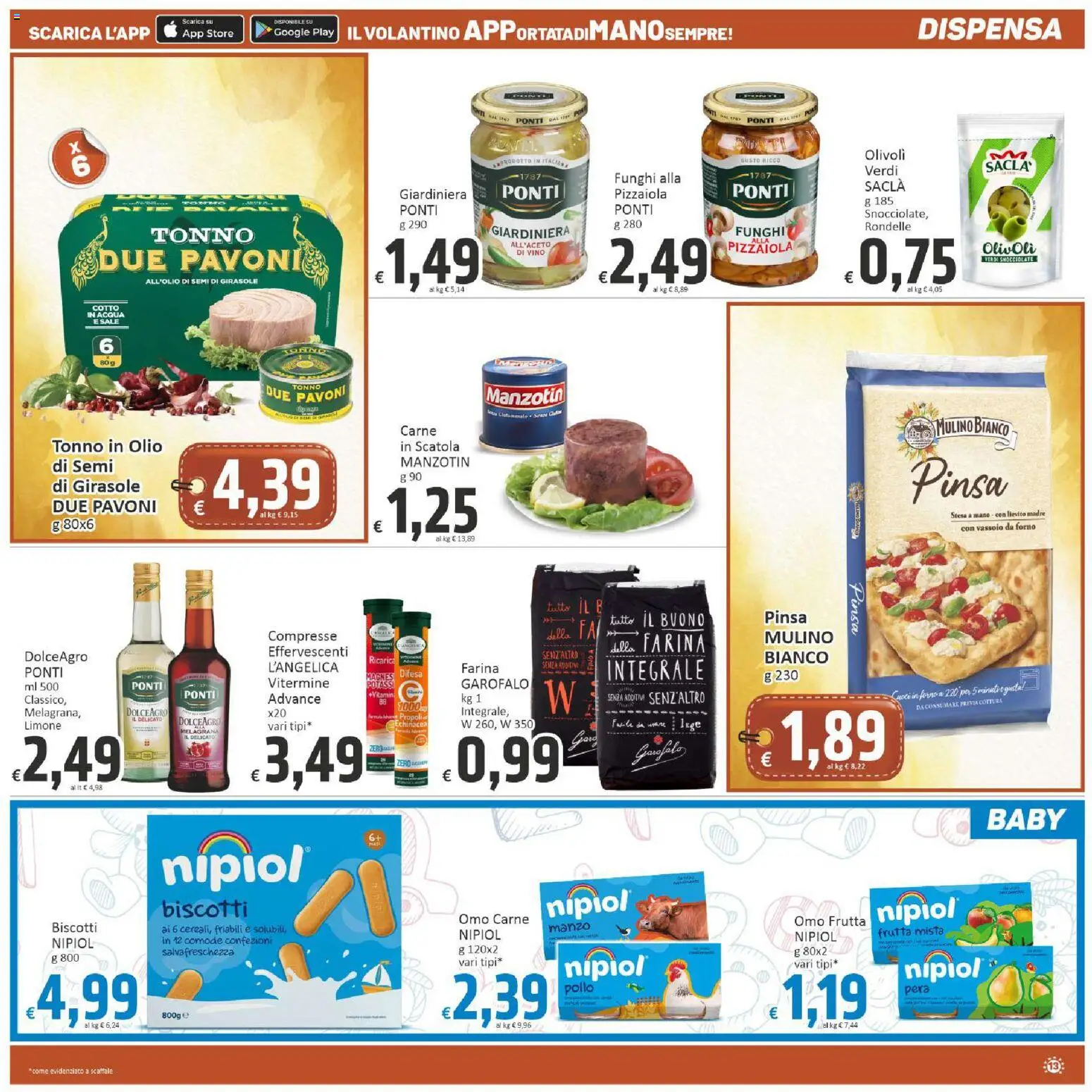 Volantino Paghi Poco del 03.03.2026 | Pagina: 13 | Prodotti: Pollo, Manzo, Acqua, Frutta