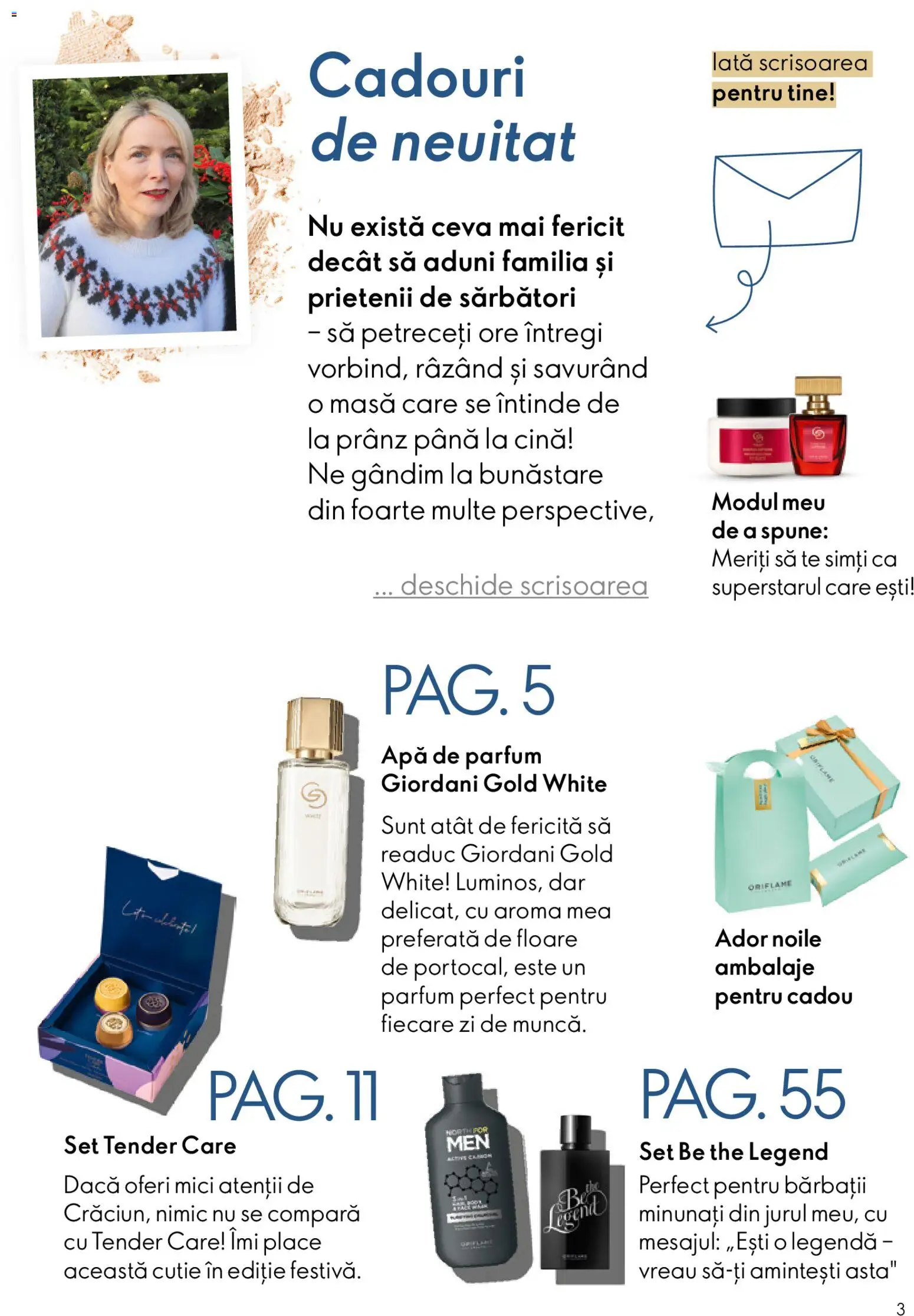 Noul catalog Oriflame – valabil de la 03.12.2025 | Pagină: 3 | Produse: Apă de parfum, Masă, Parfum, Apă