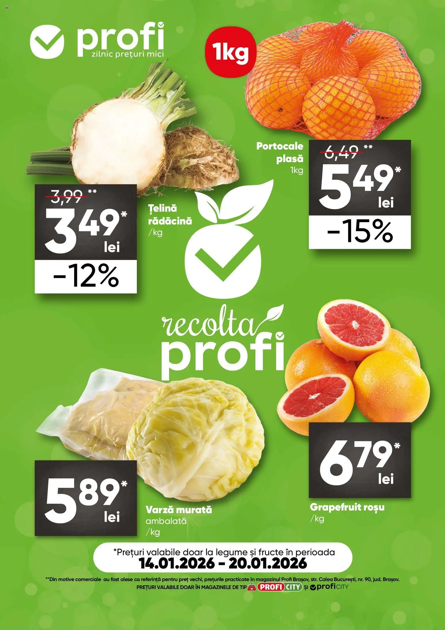 Noul catalog Profi – valabil de la 14.01.2026 | Pagină: 1 | Produse: Țelină, Mici, Portocale, Fructe