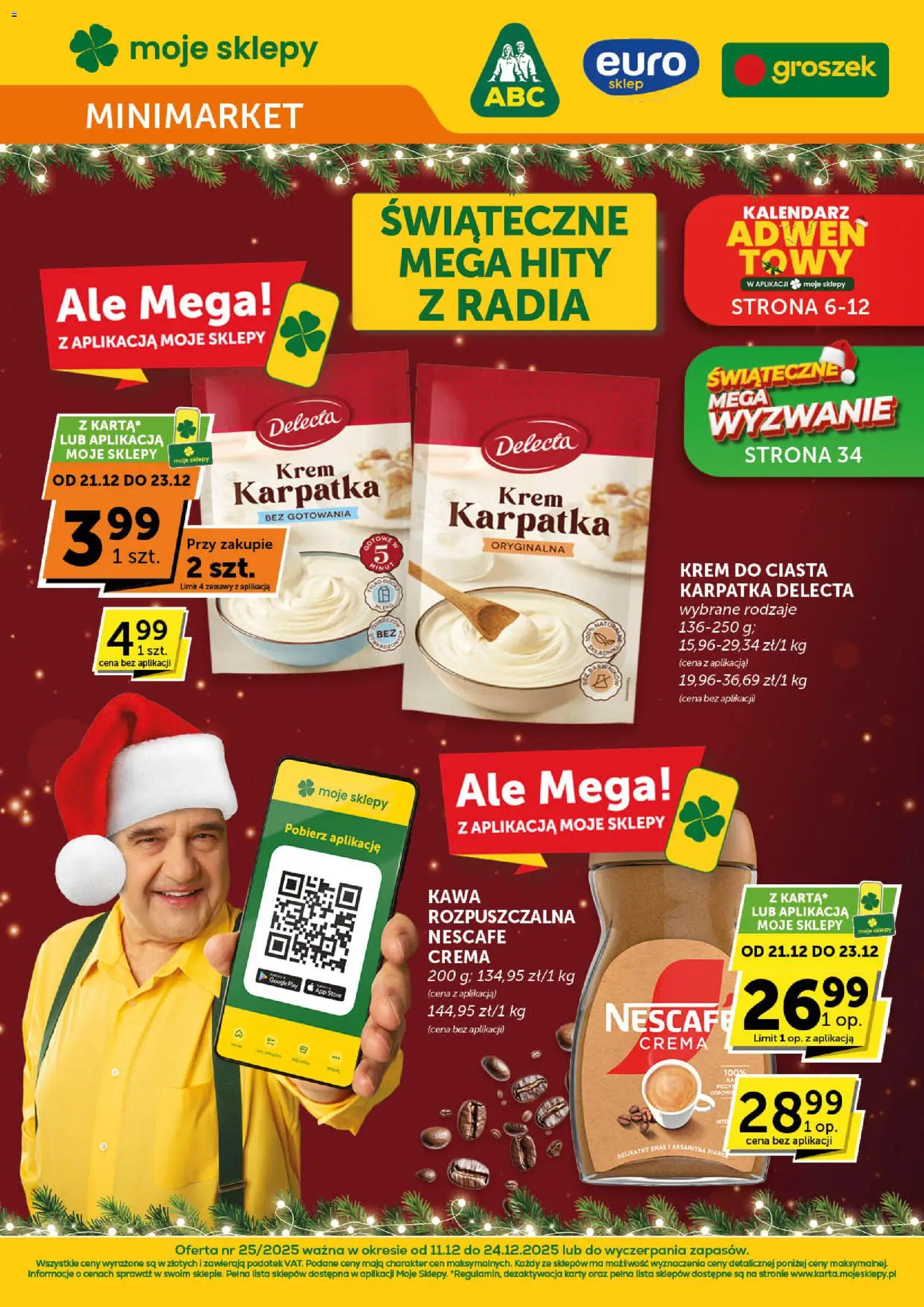 Euro Sklep Gazetka - Minimarket od 11.12.2025 | Strona: 1 | Produkty: Karta, Nescafe, Pianki, Krem
