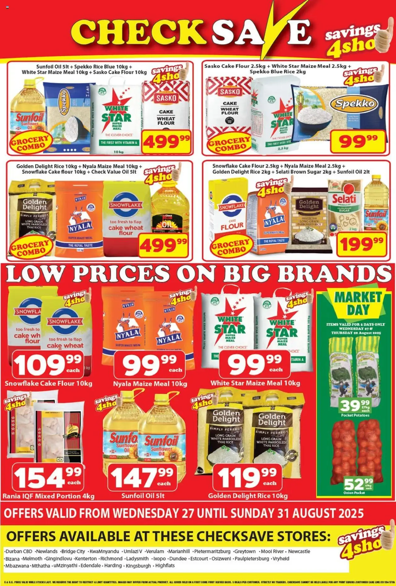 Check Save Specials │ valid from 27.08.2025 | Page: 1 | Products: Cake, Flour, Oil, Rice