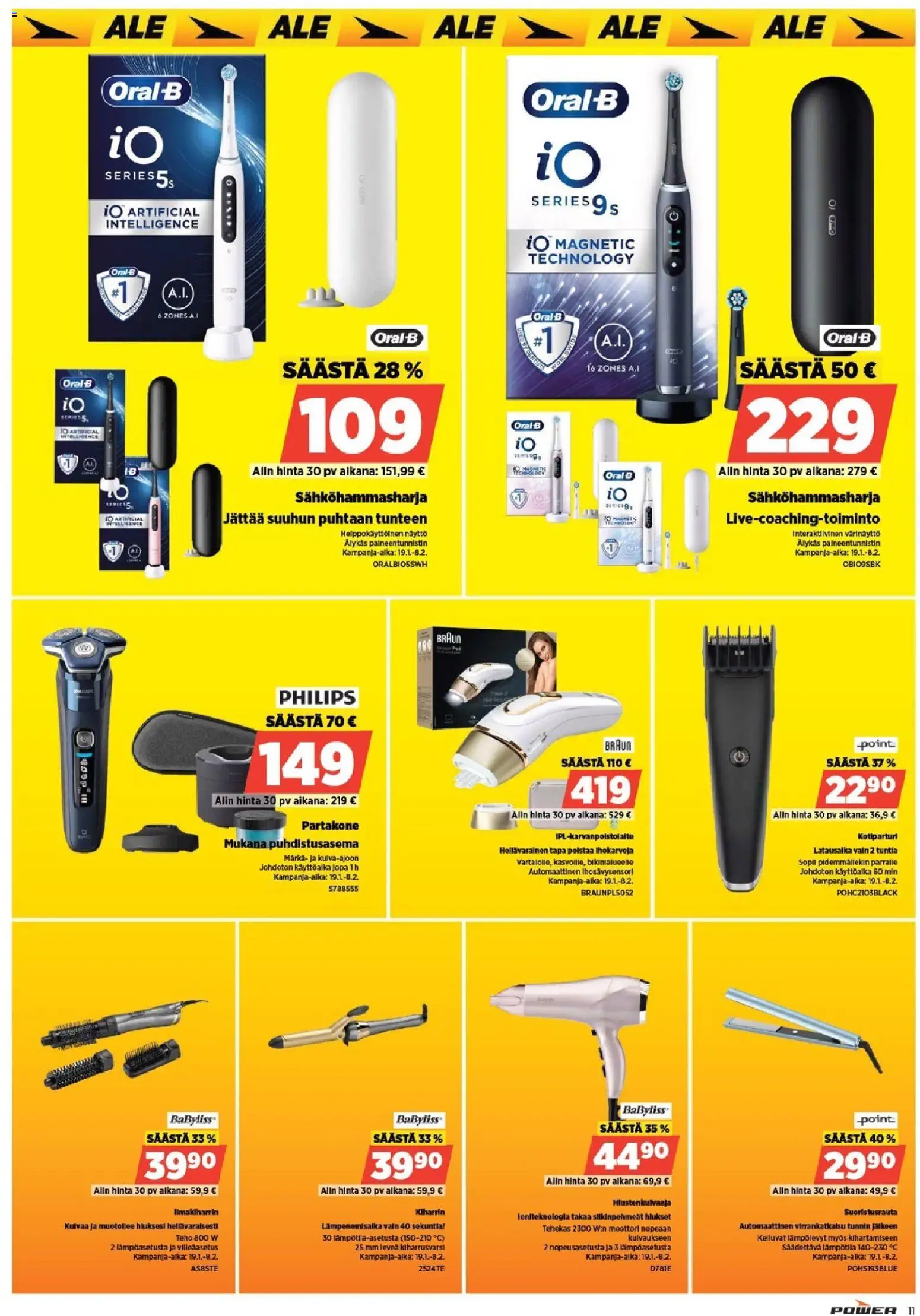 Power - POWER HINTAAN Viikon mainoslehti – voimassa 01.12.2026 alkaen | Sivu: 14 | Tuotteet: Ilmakiharrin, Kiharrin, Sähköhammasharja, Kotiparturi