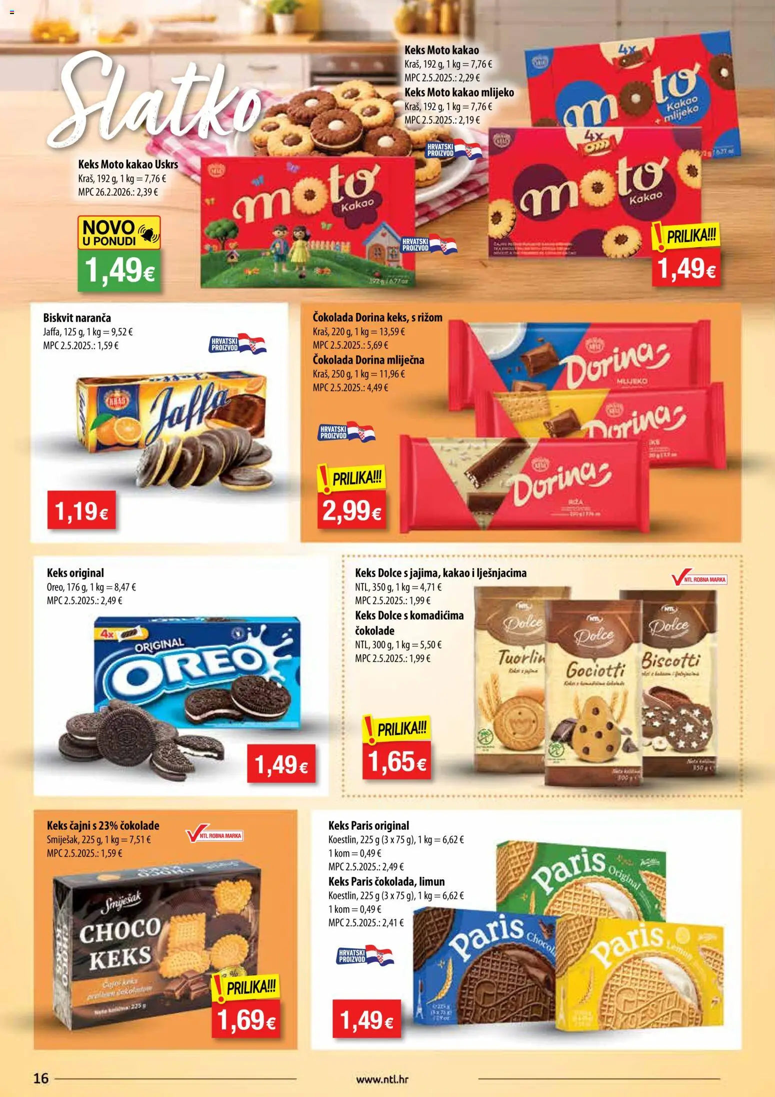 NTL katalog | vrijedi od 11.03.2026 | Stranica: 16 | Proizvodi: Dorina, Mlijeko, Čokolada, Limun