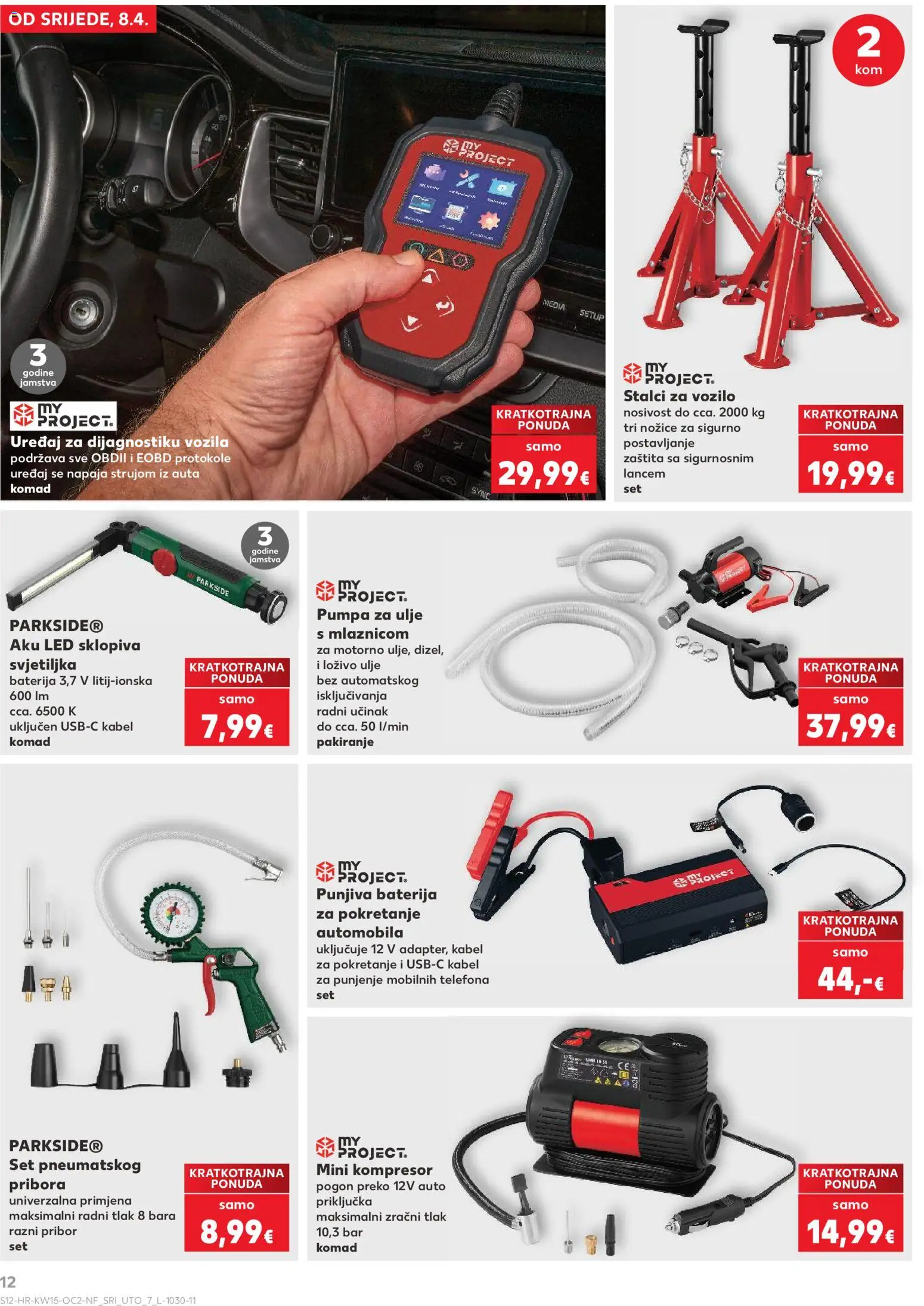 Kaufland katalog | vrijedi od 08.04.2026 | Stranica: 12 | Proizvodi: Ulje, Kompresor, Kabel, Parkside