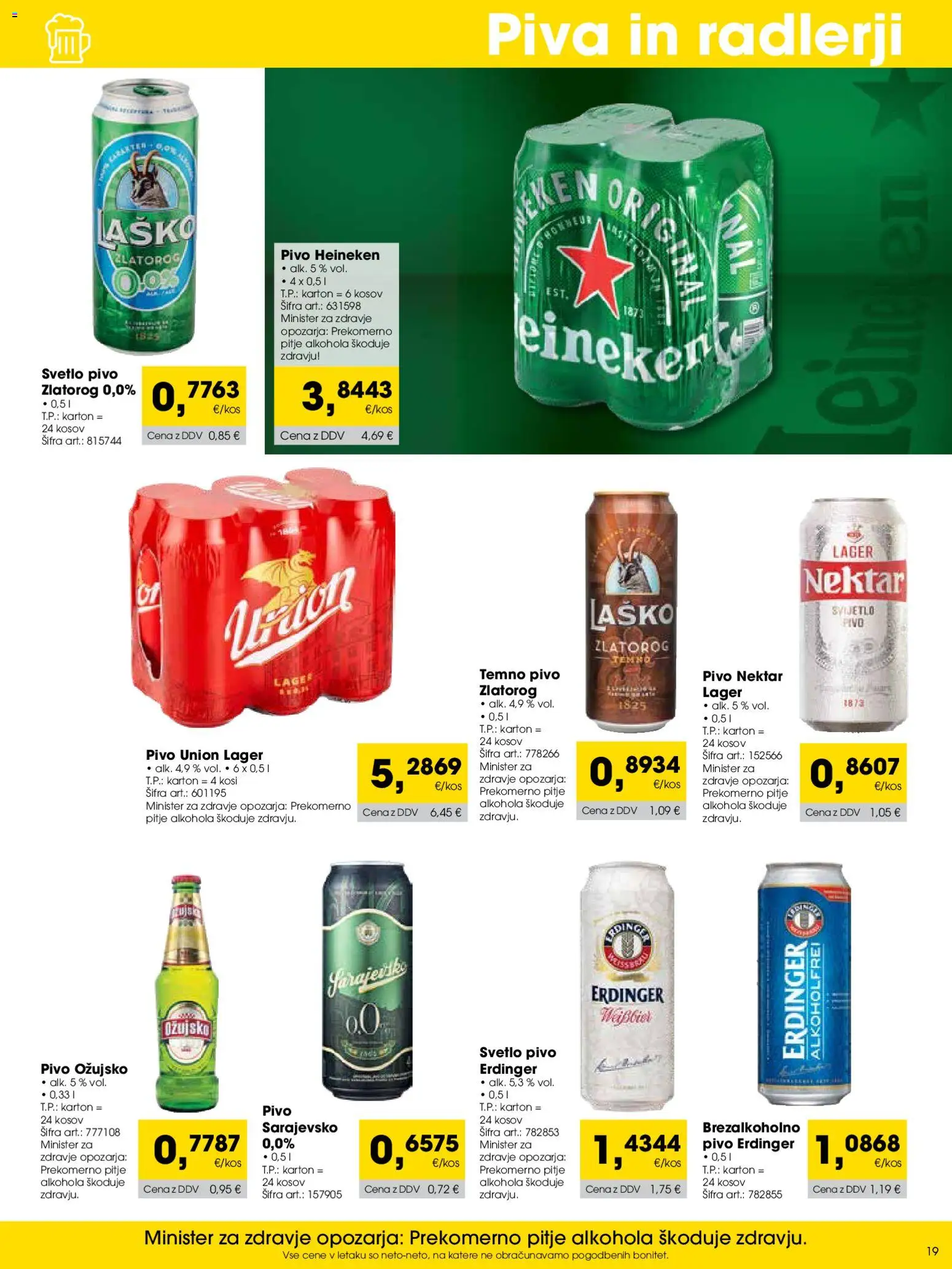 Novi Tuš katalog ponudbe – veljaven od 01.11.2025 | Stran: 19 | Izdelki: Falafel, Pivo