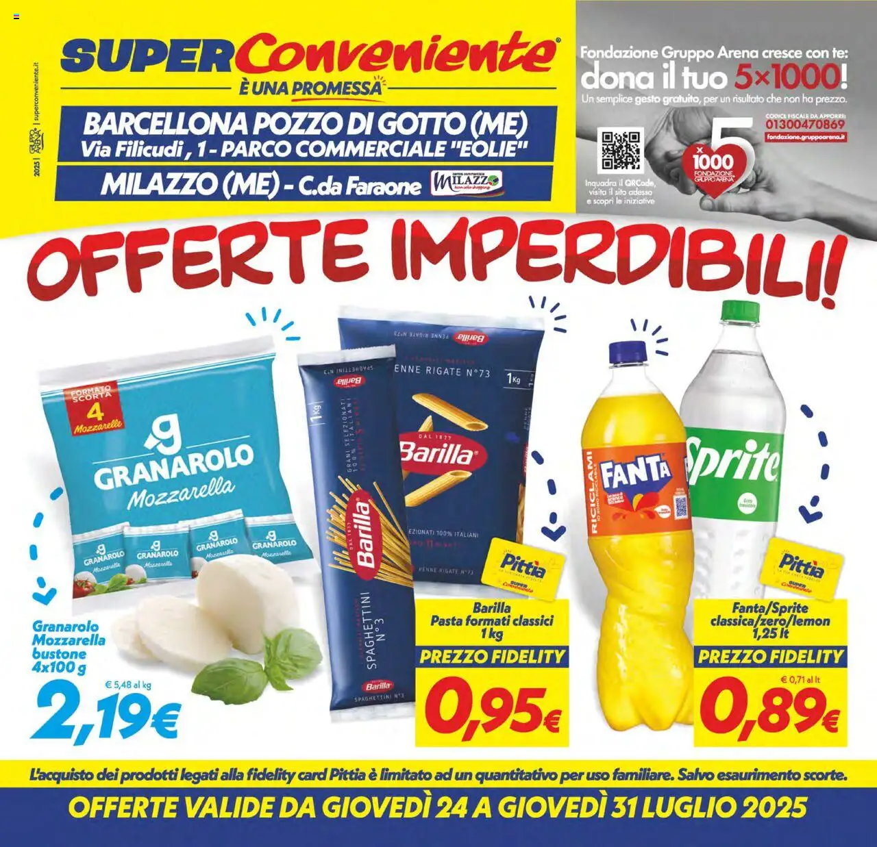 Volantino SuperConveniente del 24.07.2025 | Pagina: 28 | Prodotti: Tè, Mozzarella, Pasta, Penne