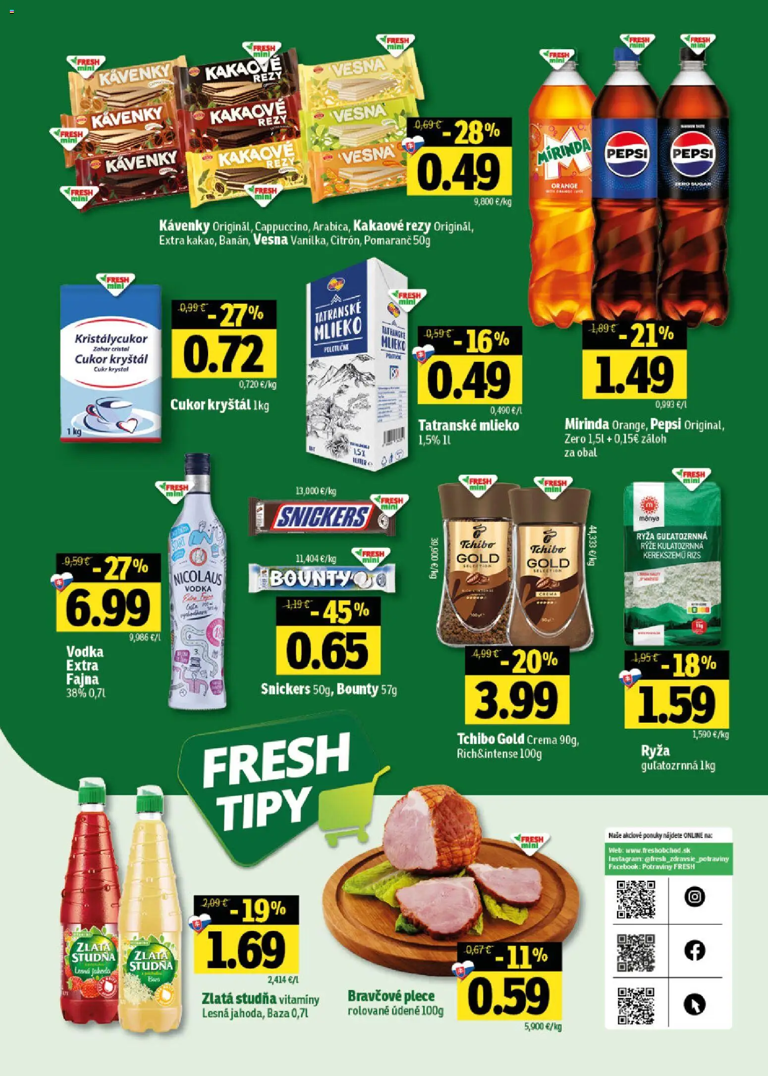 Nové Fresh akcie – leták je platný od 26.03.2026 | Strana: 46 | Produkty: Mlieko, Ryža, Vodka, Mirinda