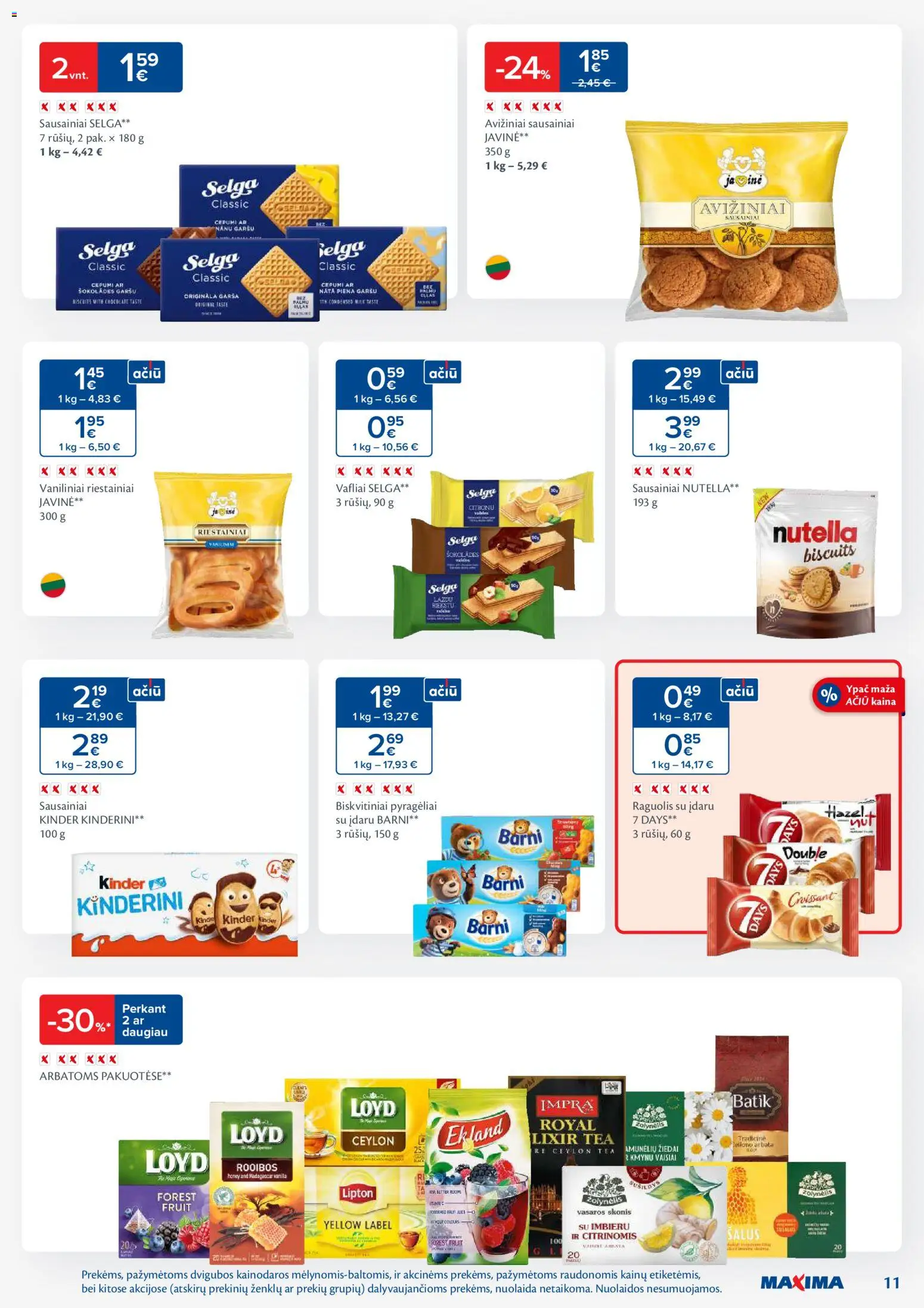 MAXIMA akcijos nuo 18.11.2025 | Puslapis: 11 | Prekių: Sausainiai, Vafliai