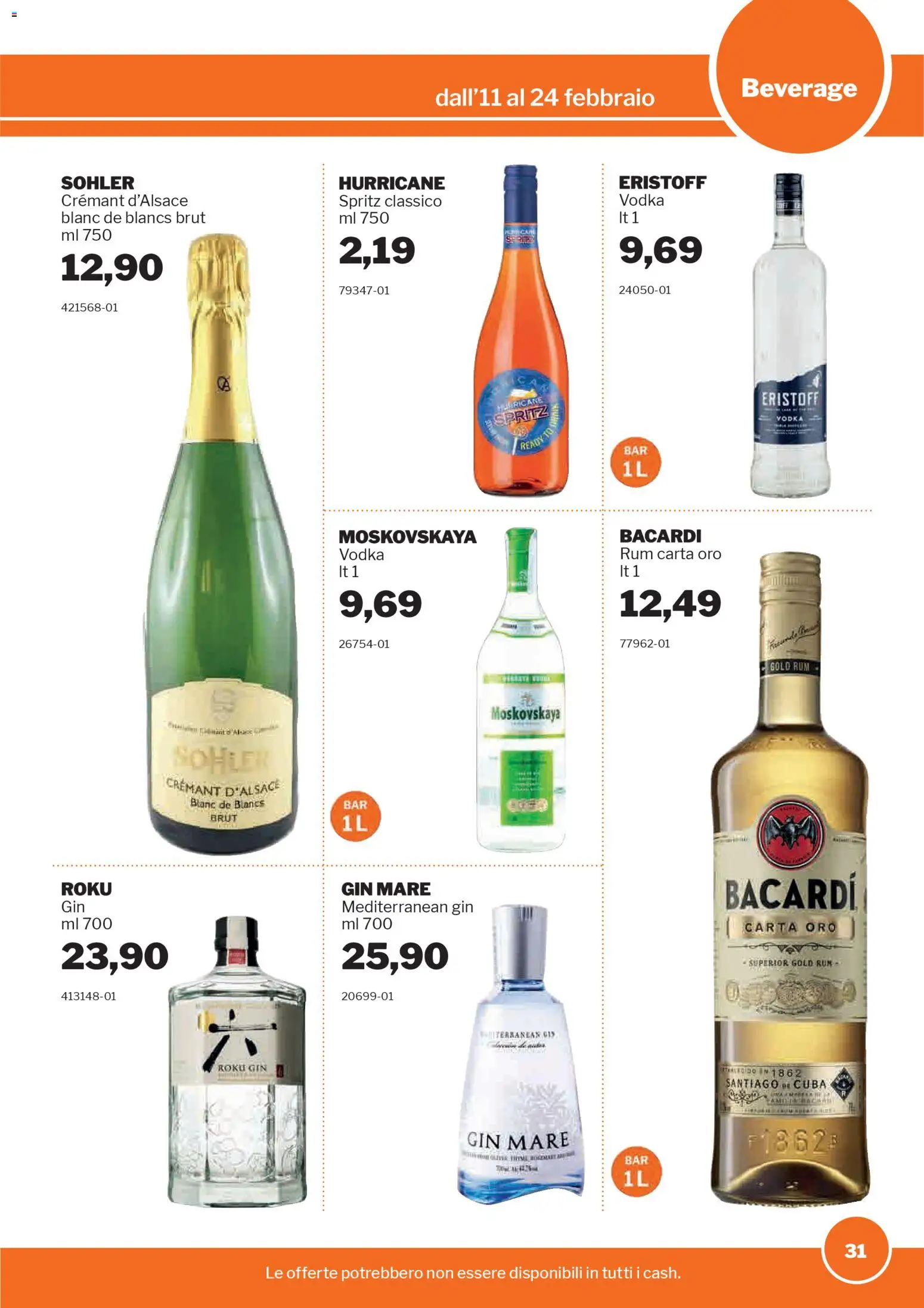 Volantino Sogegross del 11.02.2026 | Pagina: 31 | Prodotti: Gin, Vodka, Rum