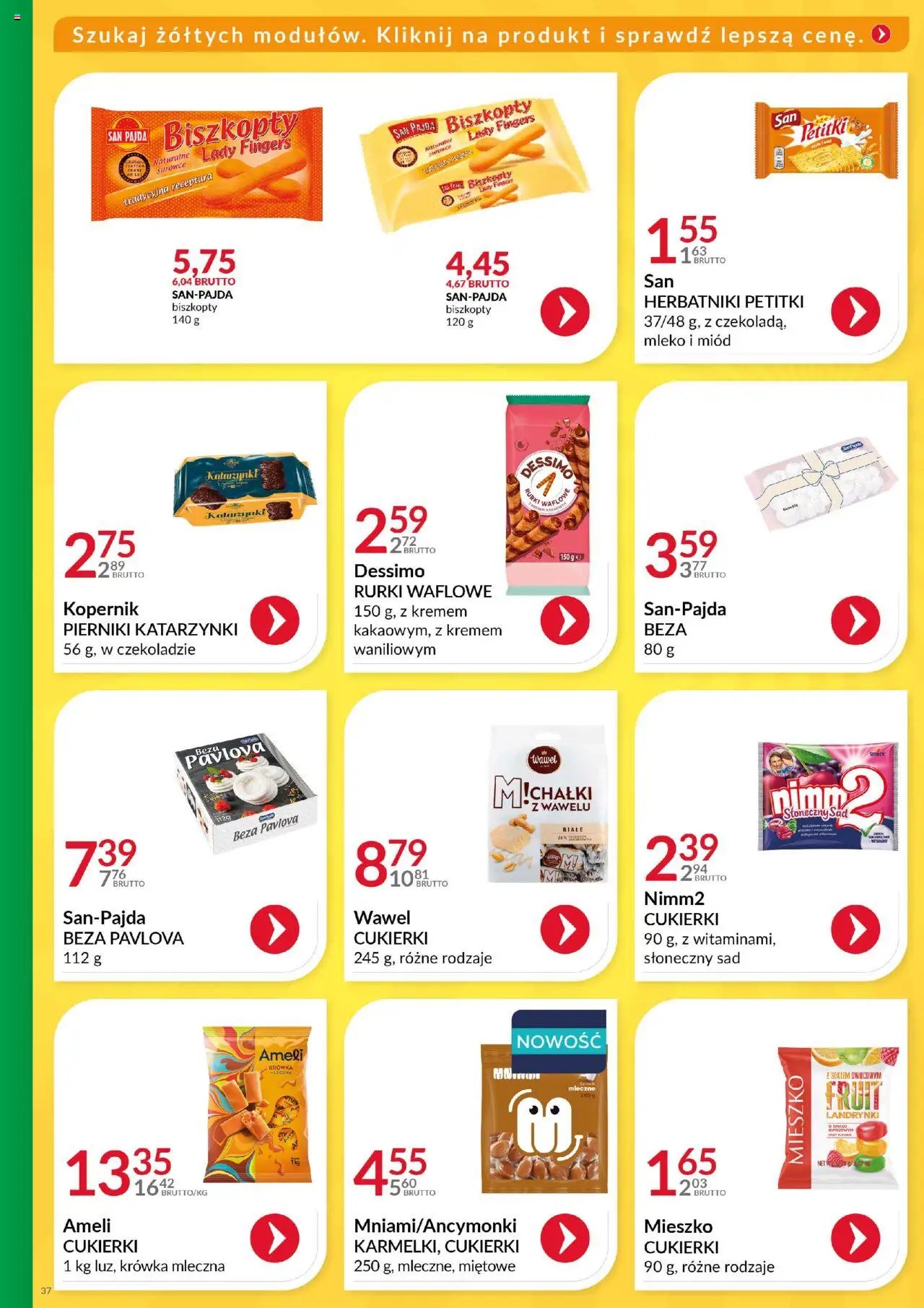 Eurocash Gazetka - Katalog Artykułów Spożywczych od 01.06.2025 | Strona: 37 | Produkty: Pierniki, Miód, Pierniki katarzynki, Cukierki