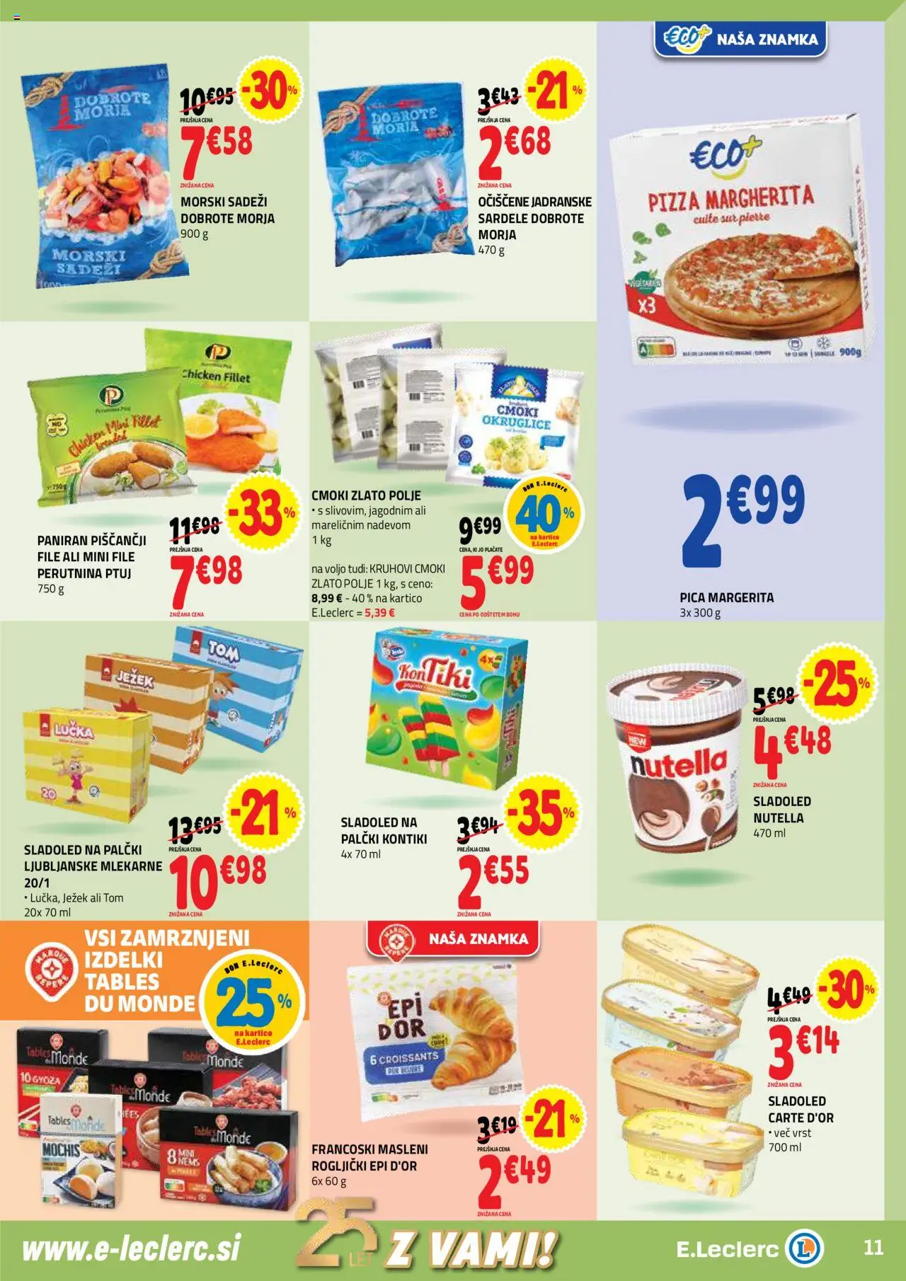 E.leclerc katalog │ velja od 06.08.2025 | Stran: 11 | Izdelki: Rogljički, Sardele, Sladoled, Morski sadezi