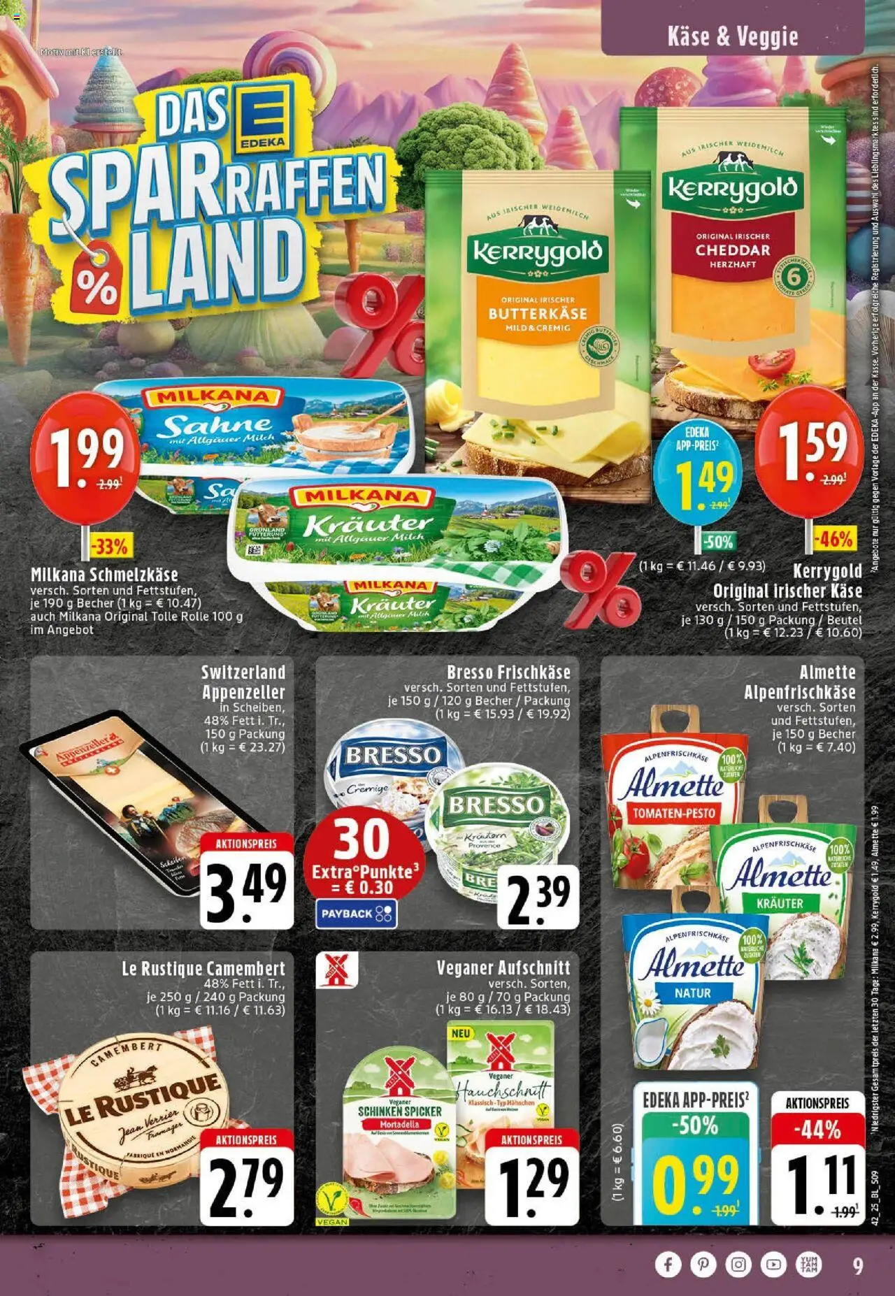 Edeka prospekt Westerkappeln	 – gültig ab 13.10.2025 | Seite: 9 | Produkte: Almette, Käse, Sahne, Frischkase