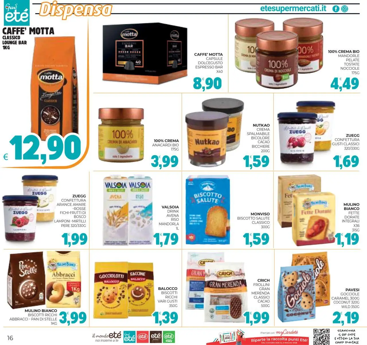 Volantino Eté del 05.08.2025 | Pagina: 16 | Prodotti: Crema, Biscotti, Nocciole, Cacao
