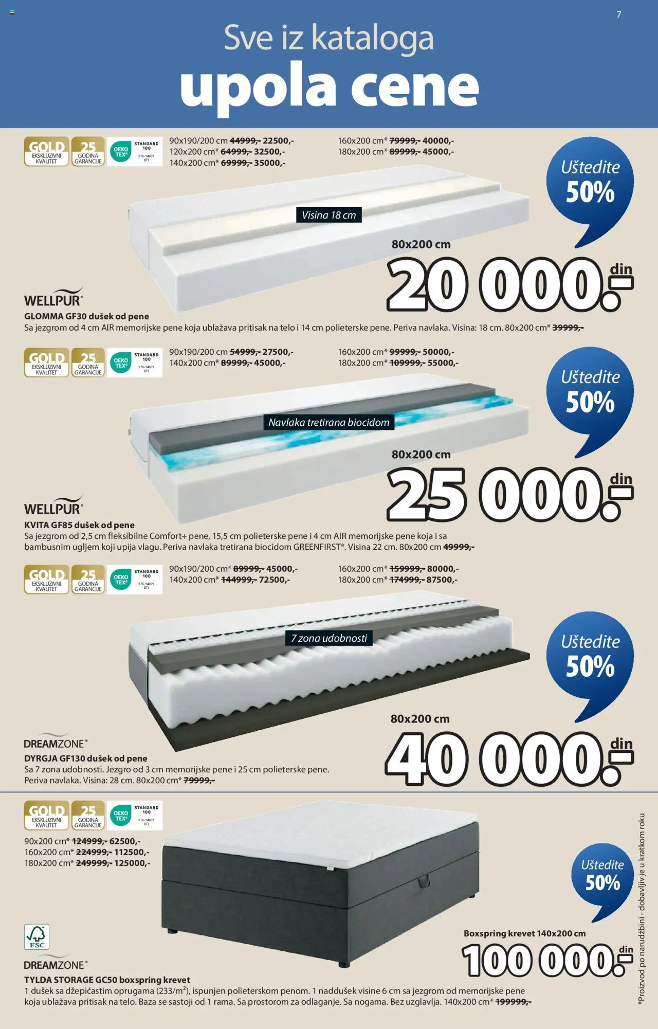 Jysk katalog - važi od 06.08.2025 | Strana: 7 | Proizvode: Krevet, Dušek, Wellpur