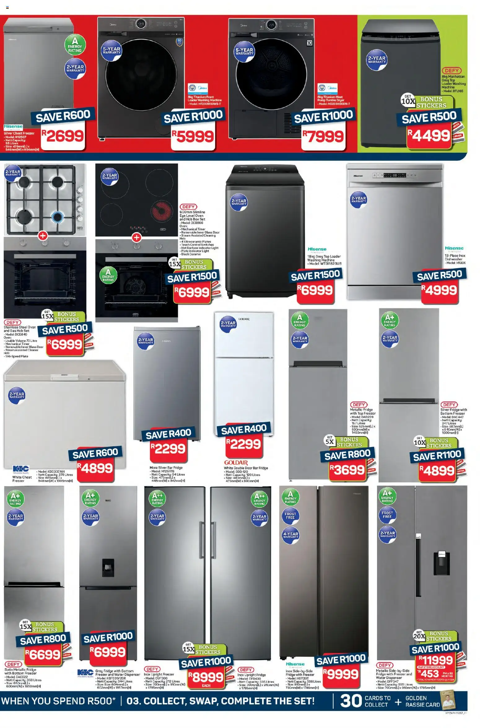 New Pick n Pay catalogue – valid from 23.10.2025 | Page: 11 | Products: Dryer, Oven, Hob, Freezer fridge