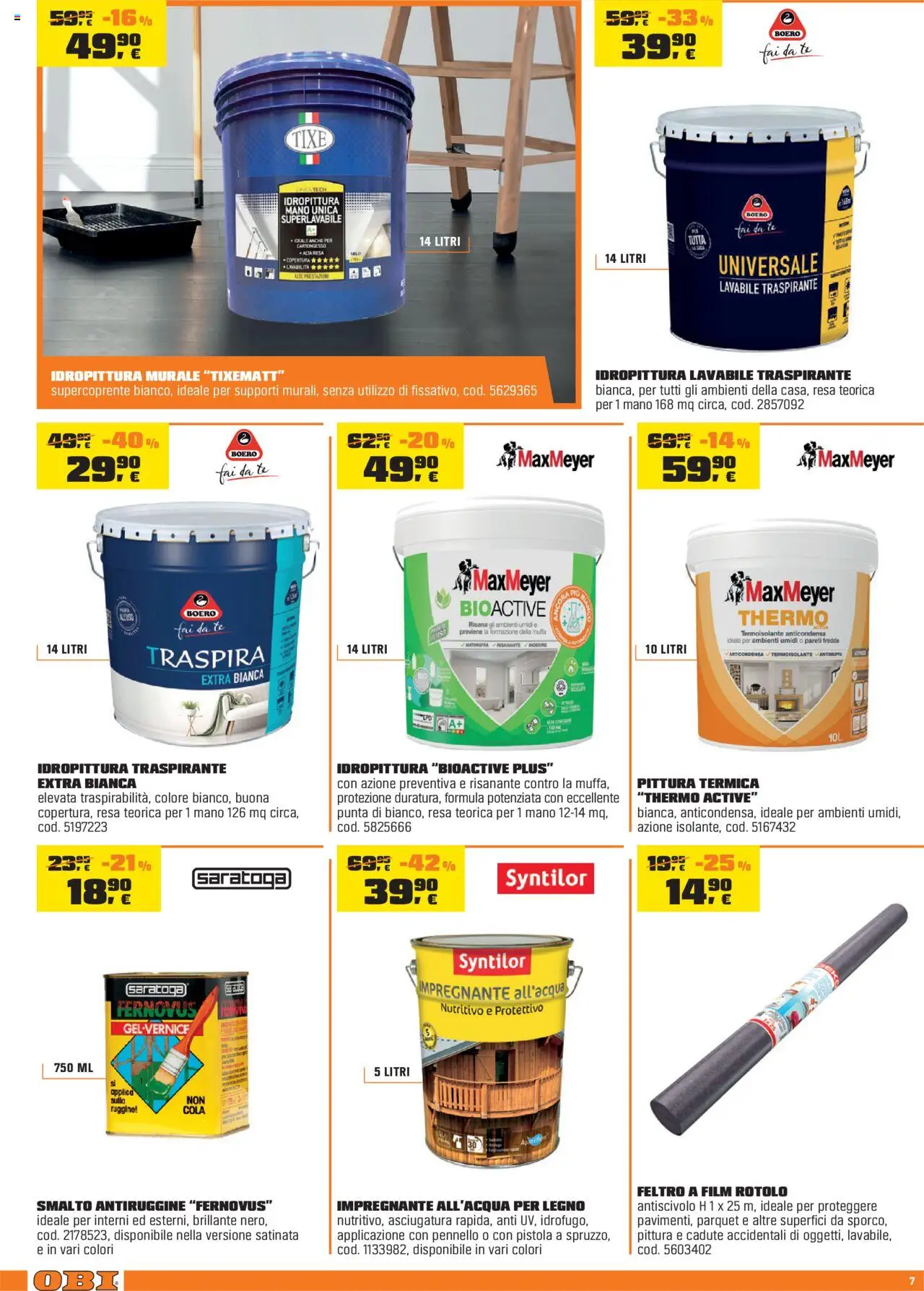 Volantino OBI del 02.10.2025 | Pagina: 7 | Prodotti: Tè, Impregnante, Pittura, Pennello