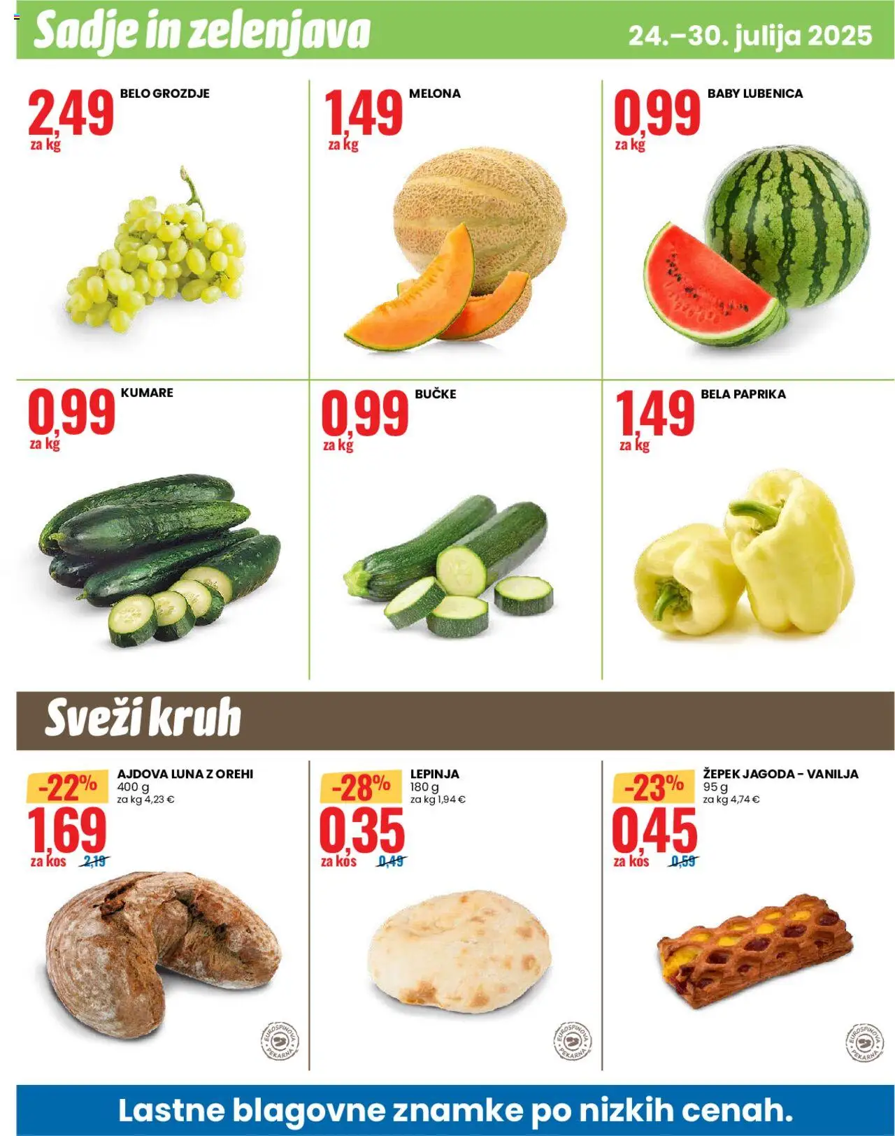 Eurospin - Kranj │ velja od 24.07.2025 | Stran: 12 | Izdelki: Lubenica, Melona, Kruh, Sadje