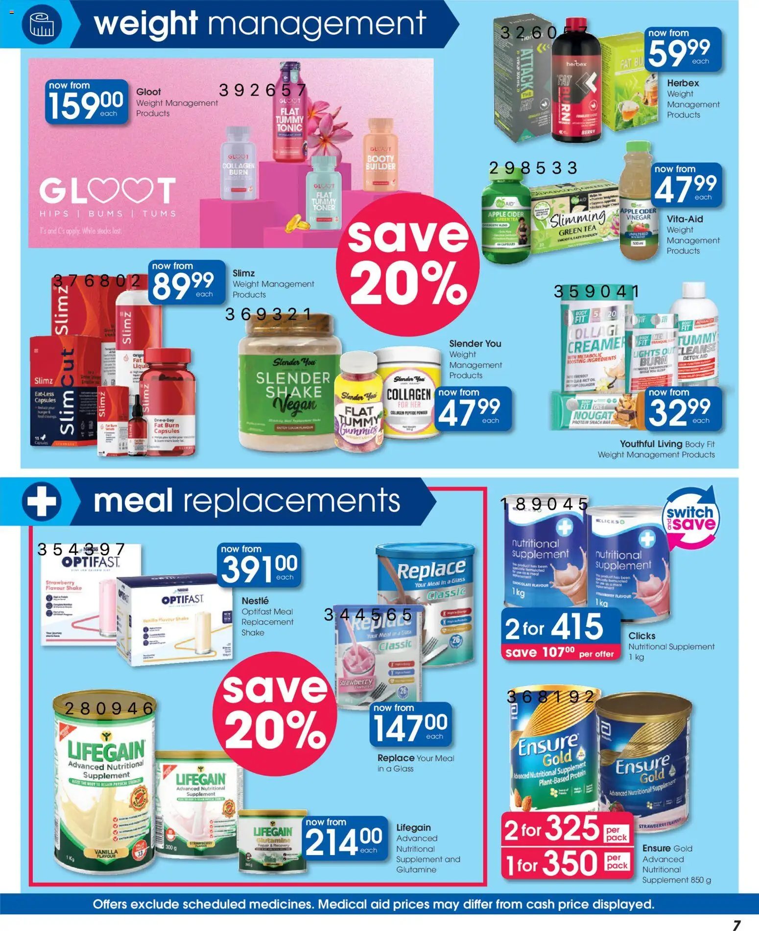 New Clicks catalogue – valid from 23.10.2025 | Page: 7 | Products: Tonic, Creamer, Powder, Tea
