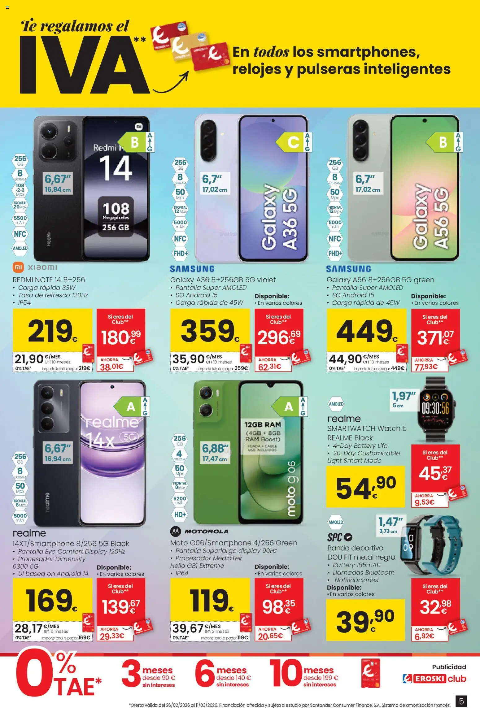 Eroski Oh Qué tecno │ válido desde el 26.02.2026 | Página: 5 | Productos: Té, Cable, Funda, USB