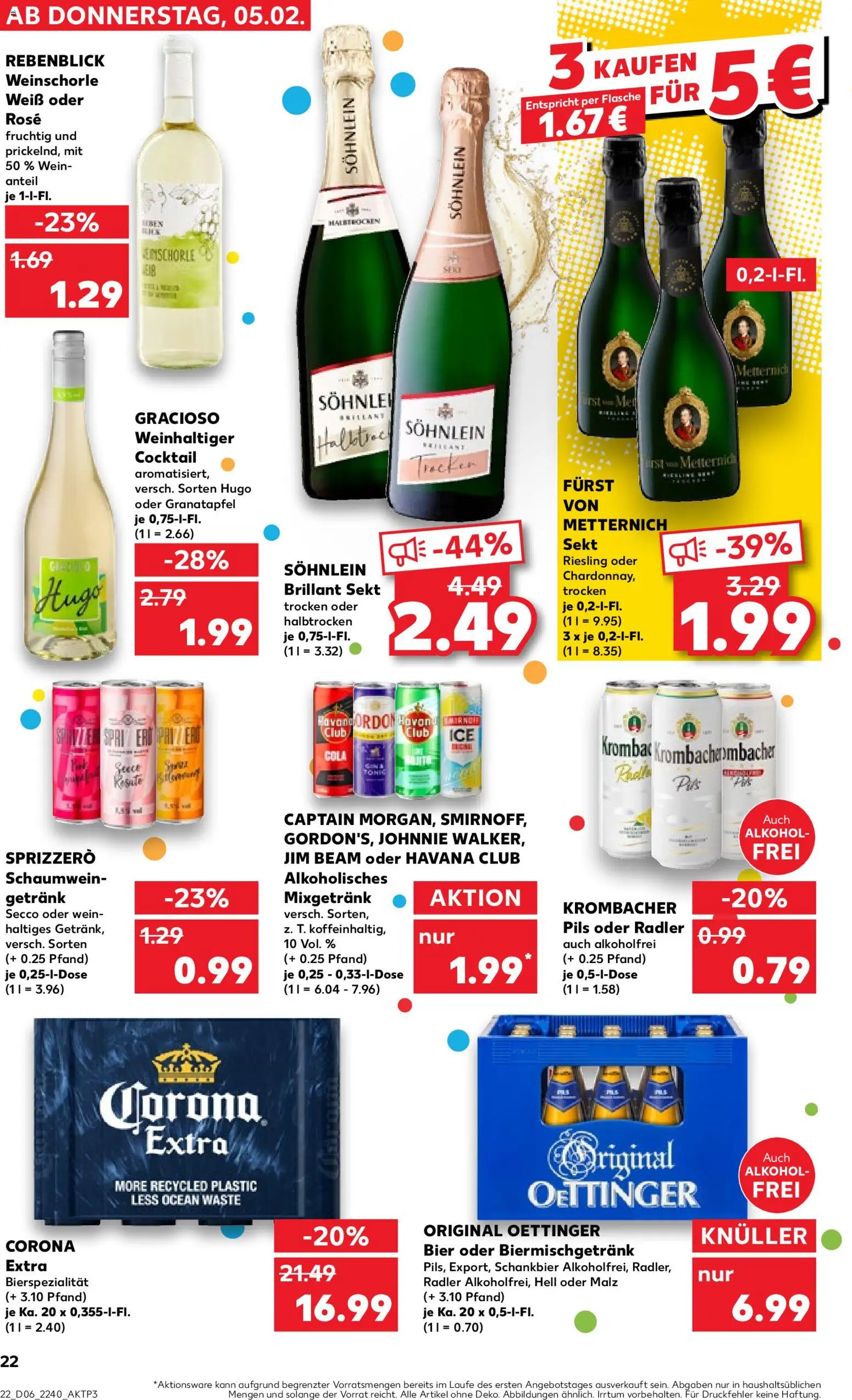 Kaufland prospekt Speyer	 – gültig ab 08.02.2026 | Seite: 22 | Produkte: Bier, Pils, Radler, Krombacher