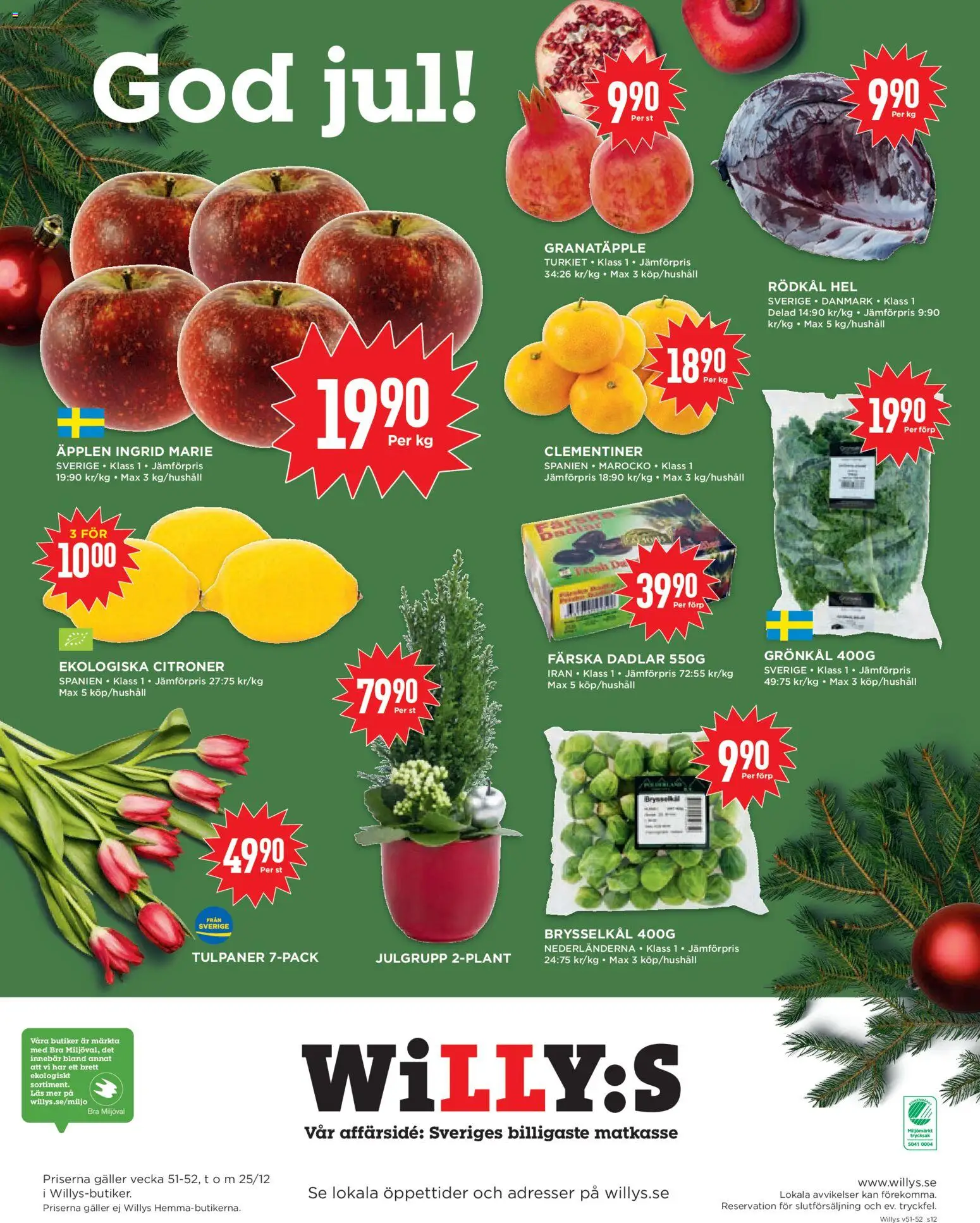 Willys reklamblad aktuell från 15.12.2025 | Sida: 12 | Produkter: Galler, Äpplen, Rödkål