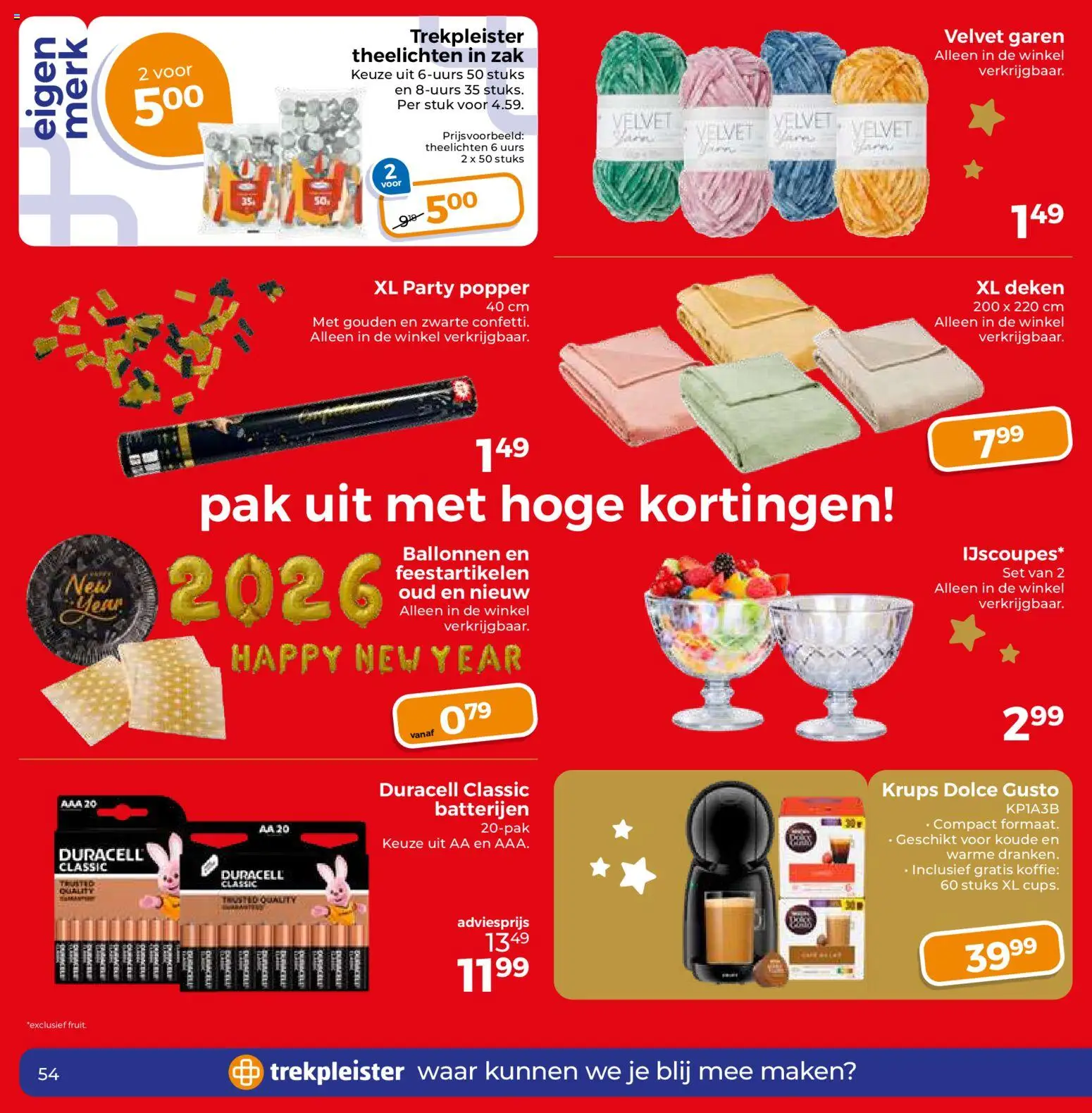 {H1} | Pagina: 54 | Producten: Koffie, Feestartikelen, Zak, Deken