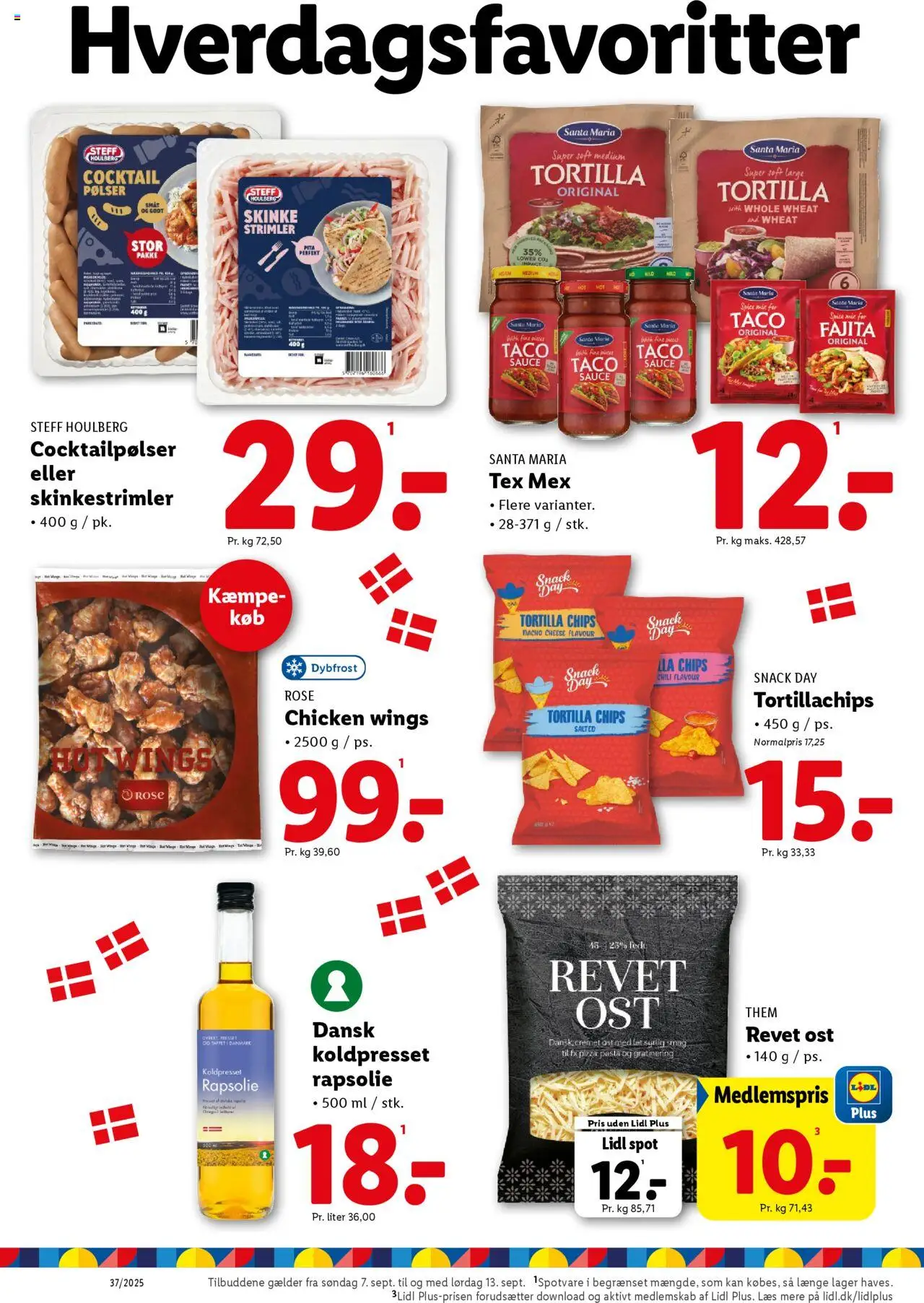 Lidl tilbudsavis – gyldig fra 11.09.2025 | Side: 20 | Produkter: Ost, Skinke, Cocktailpølser, Taco