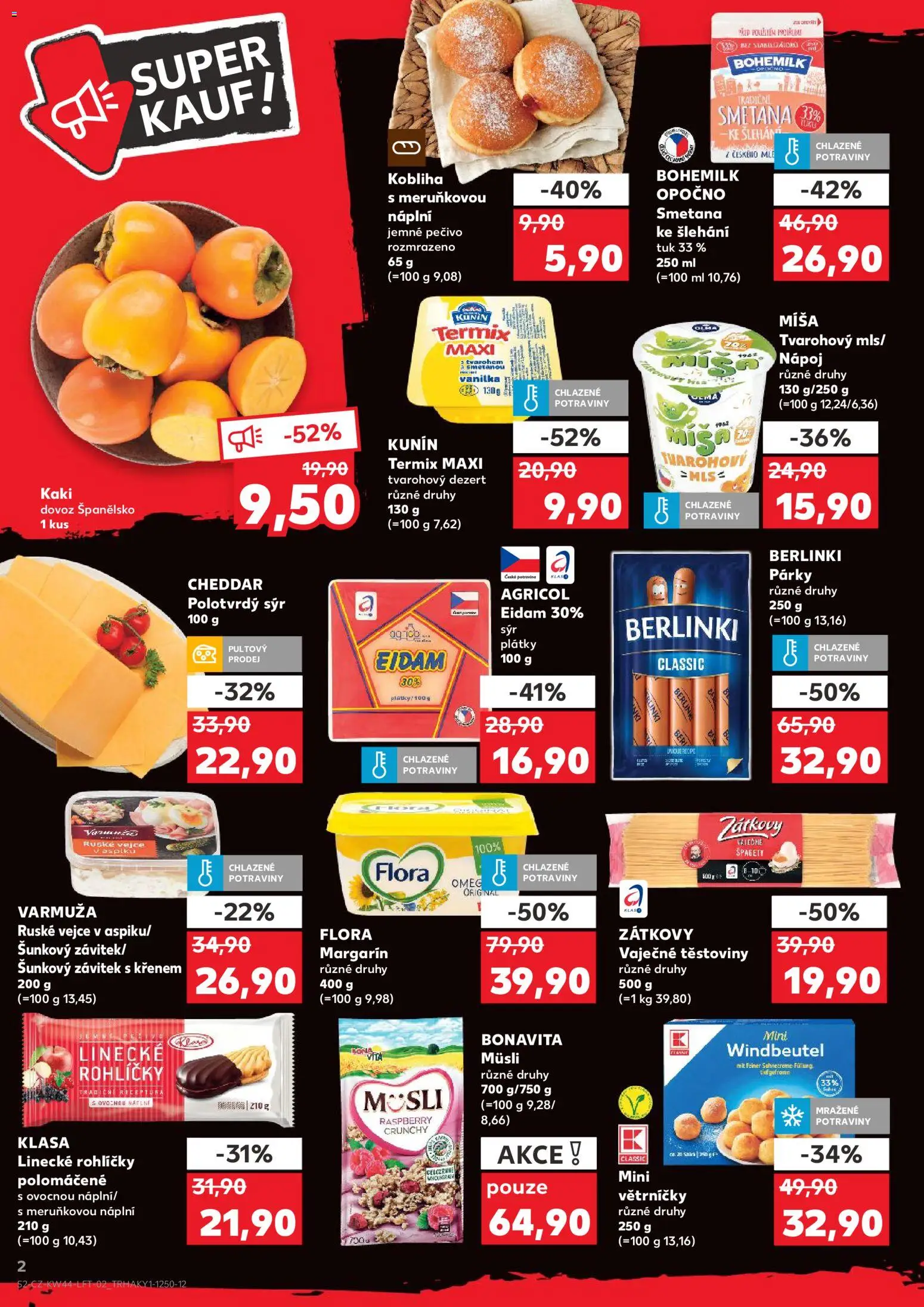 Kaufland leták - Kolín od 29.10.2025 | Strana: 2 | Produkty: Párky, Kaki, Linecké rohlíčky, Margarín Flora