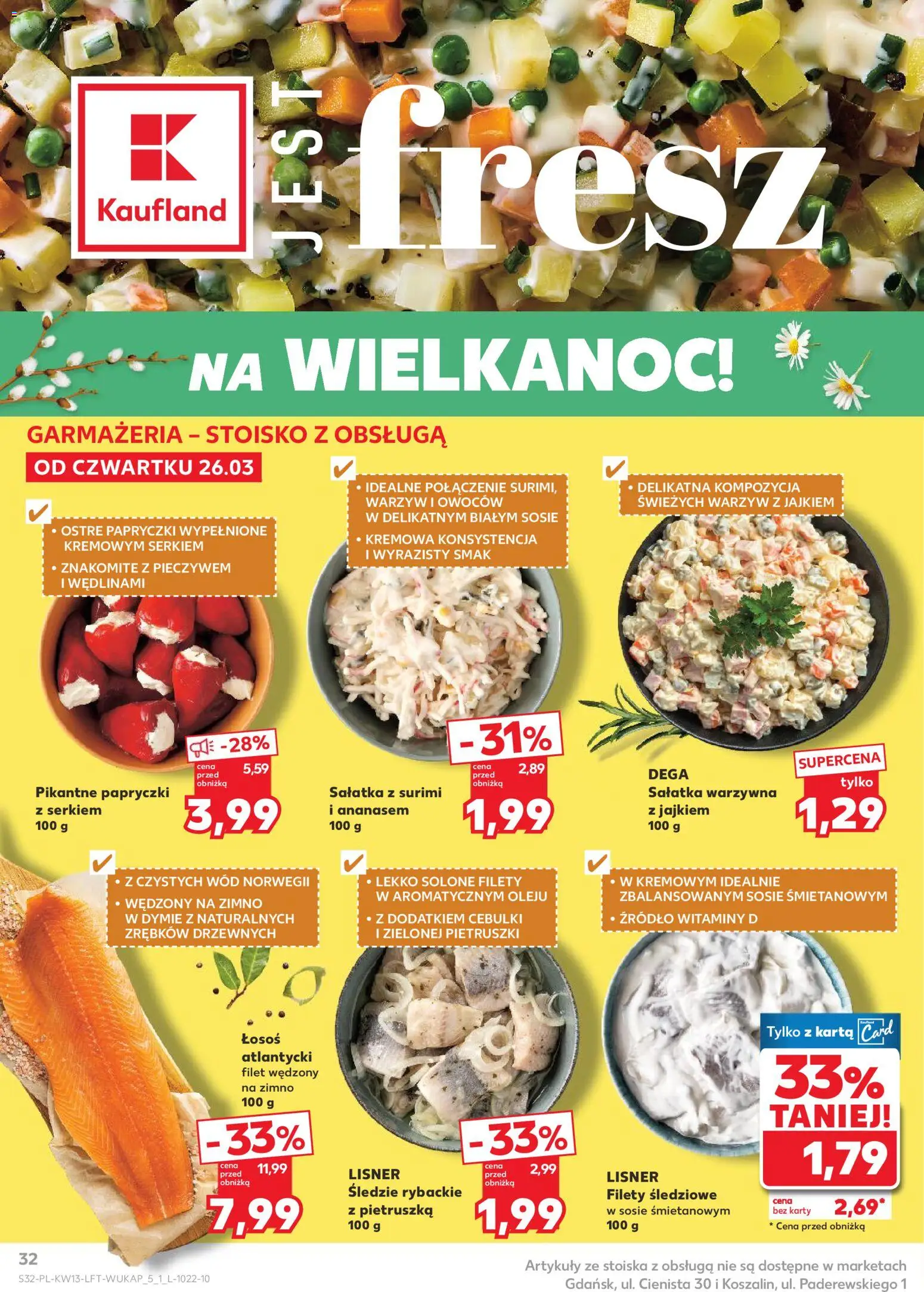 Kaufland gazetka od 26.03.2026 | Strona: 32 | Produkty: Pietruszka, Surimi, Łosoś, Sałatka