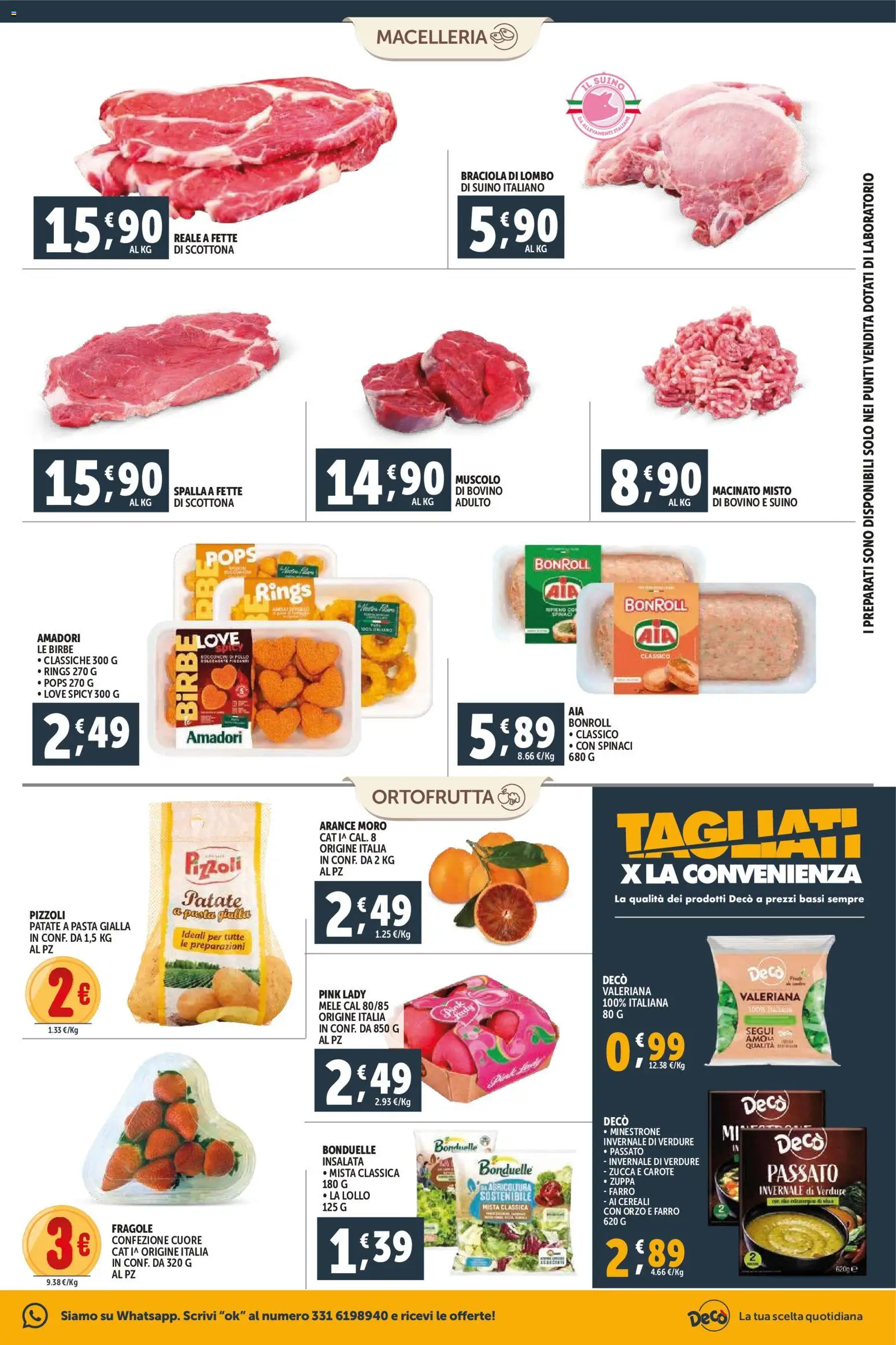 Volantino Decò del 11.02.2026 | Pagina: 3 | Prodotti: Valeriana, Mele, Arance, Pasta