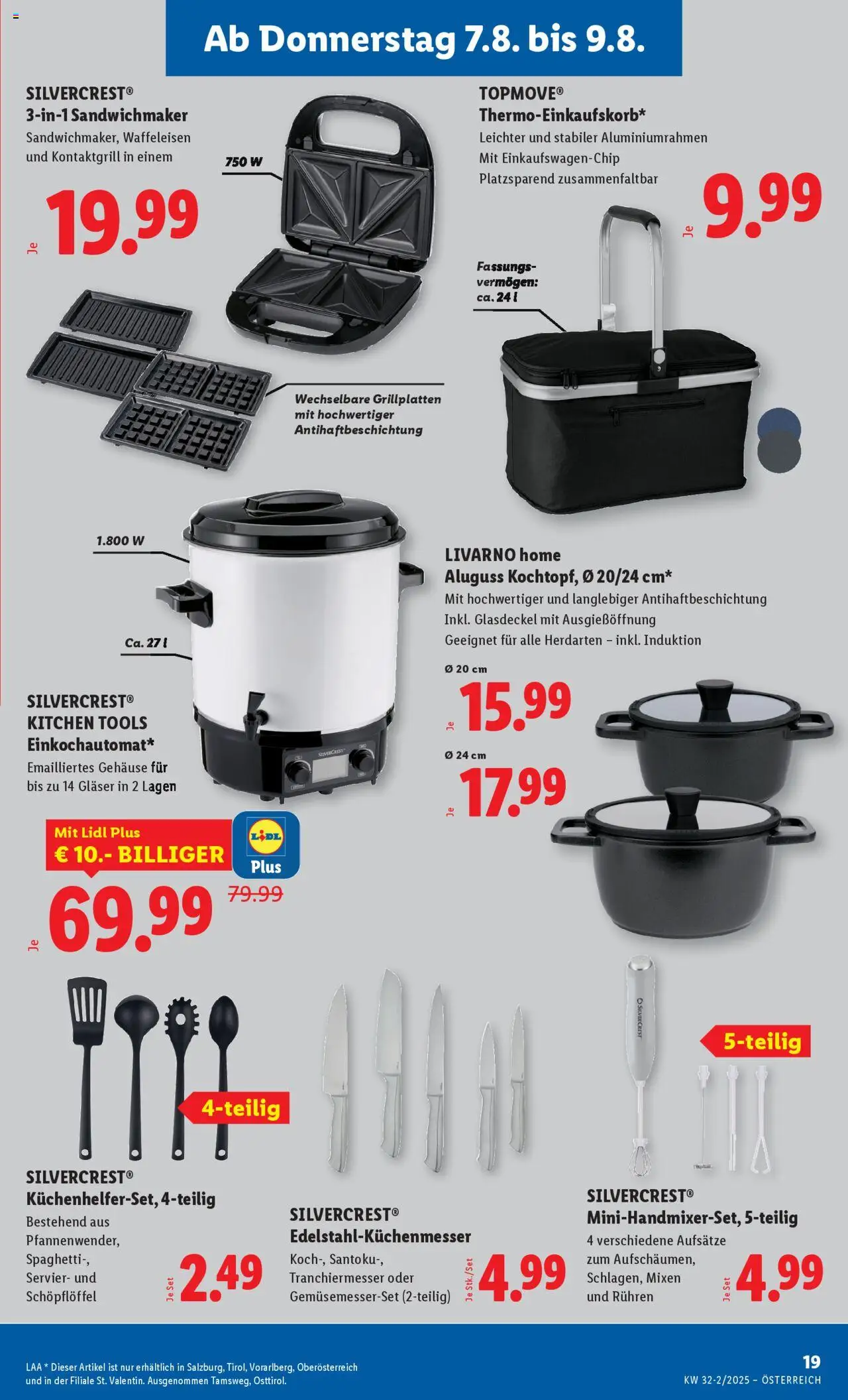 Lidl Flugblatt - Altenmarkt im Pongau, St. Johann im Pongau, Zell am See gültig ab 07.08.2025 | Seite: 21 | Produkte: Sandwichmaker, Hajdina liszt