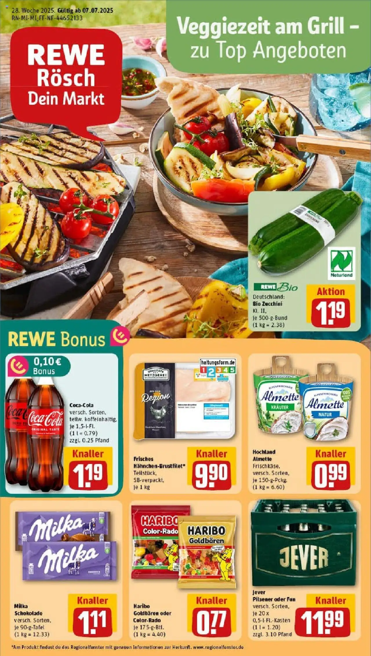 Rewe prospekt Glauburg / Stockheim	 - gültig ab dem 06.07.2025 | Seite: 1 | Produkte: Grill, Schokolade, Milka schokolade, Jever