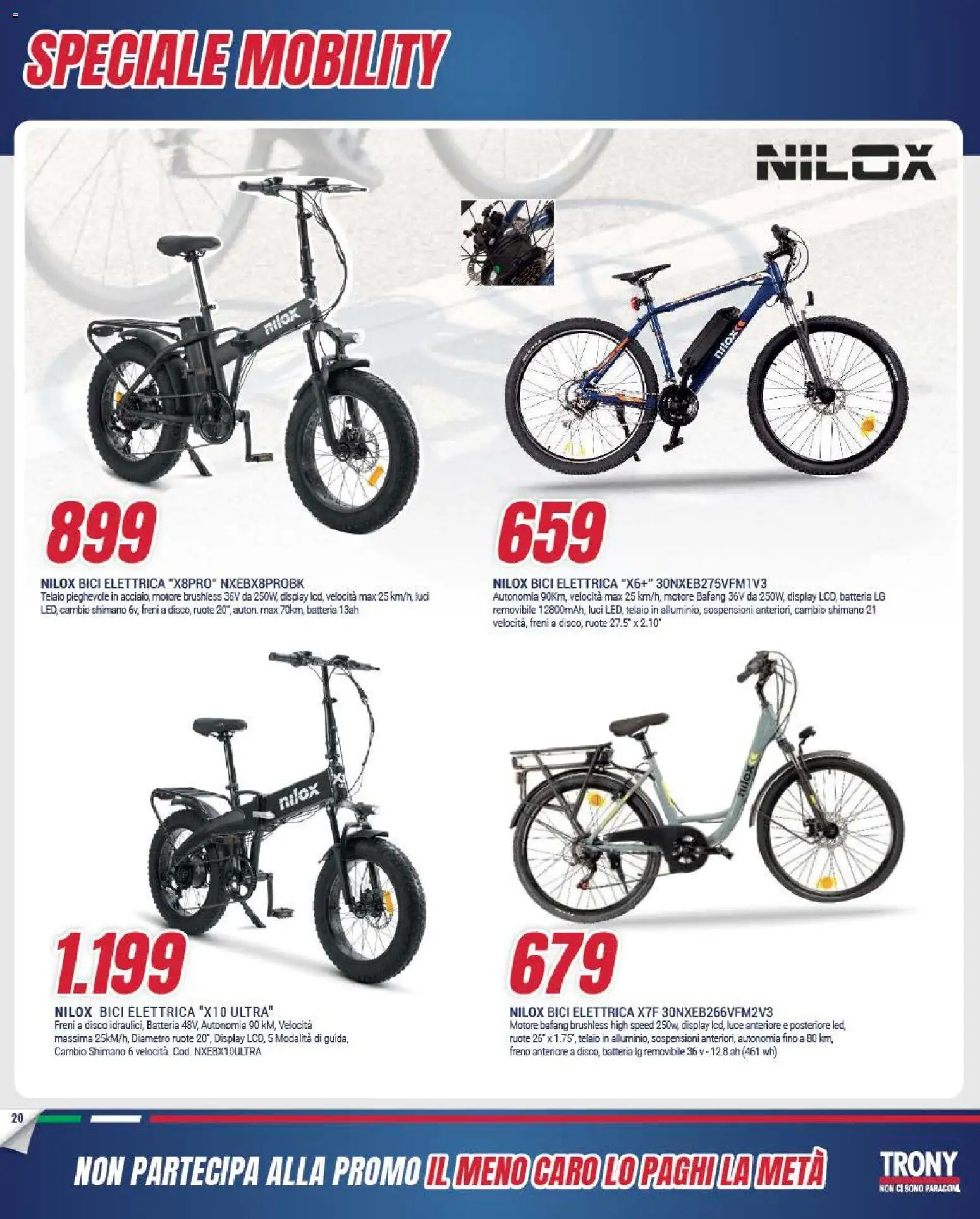 Volantino Trony del 19.02.2026 | Pagina: 20 | Prodotti: Disco, Bici elettrica, Batteria